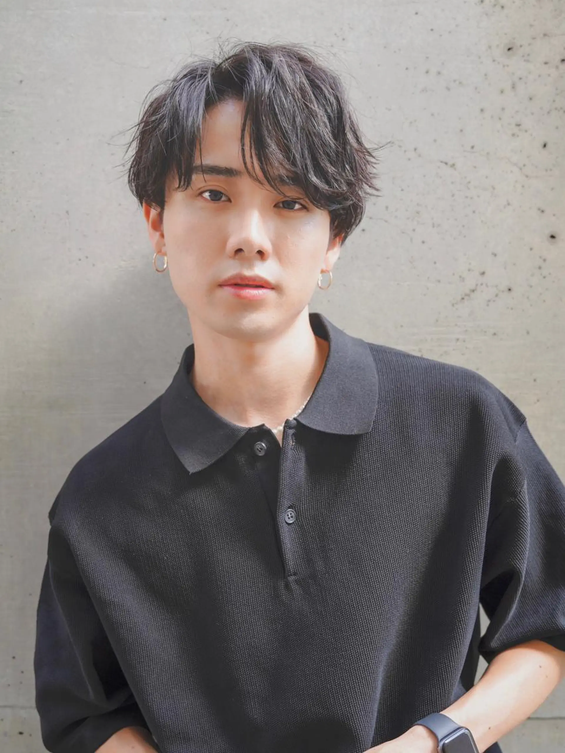 ミディアム パーマ メンズ 淡路上新庄/髪質改善 .艶カラー/野口春貴のヘアスタイル