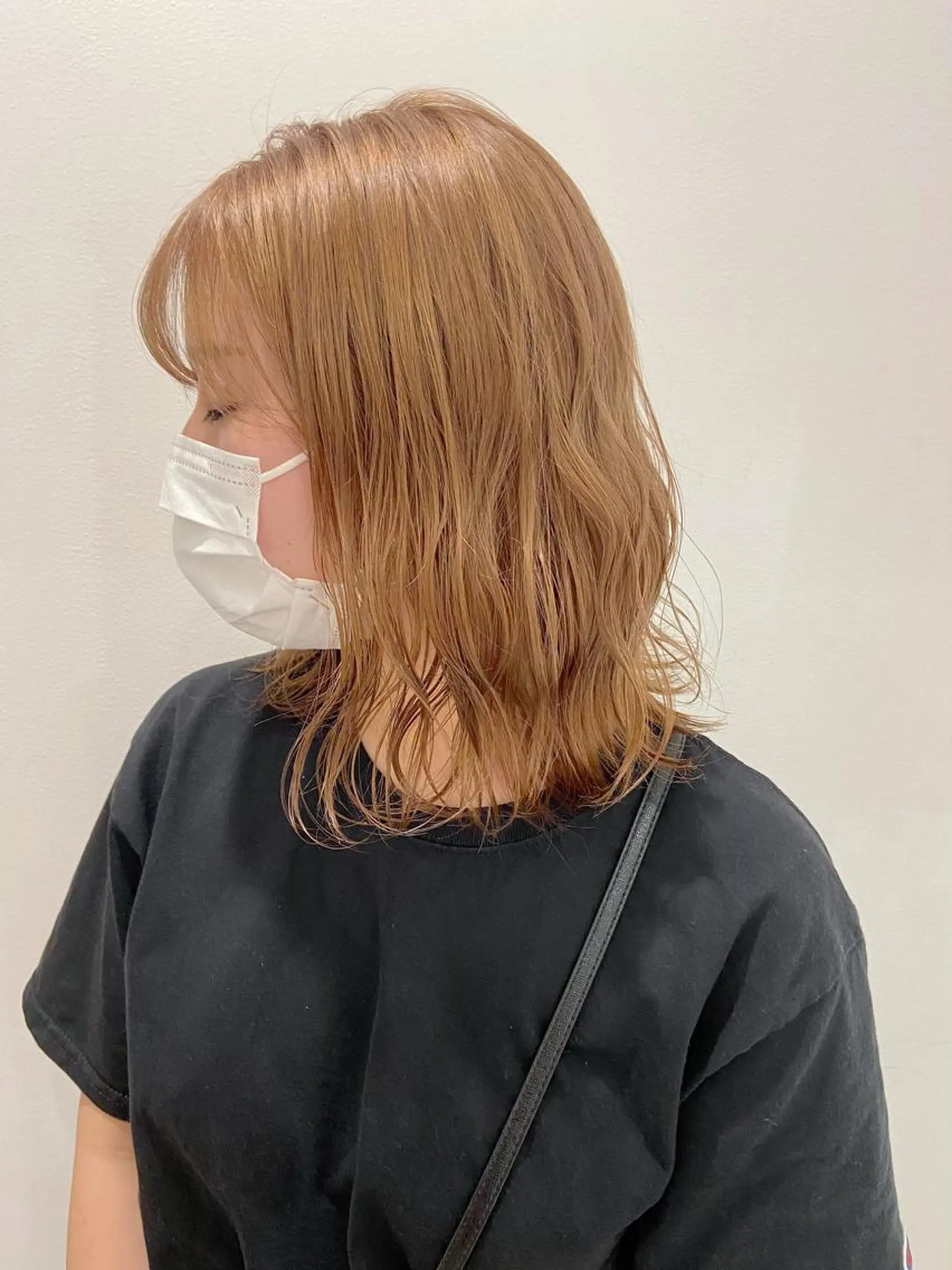 セミロング カラー ヘアアレンジ ベージュカラー オレンジ オレンジベージュ 天神レイヤーカット No.1💖マユカのヘアスタイル