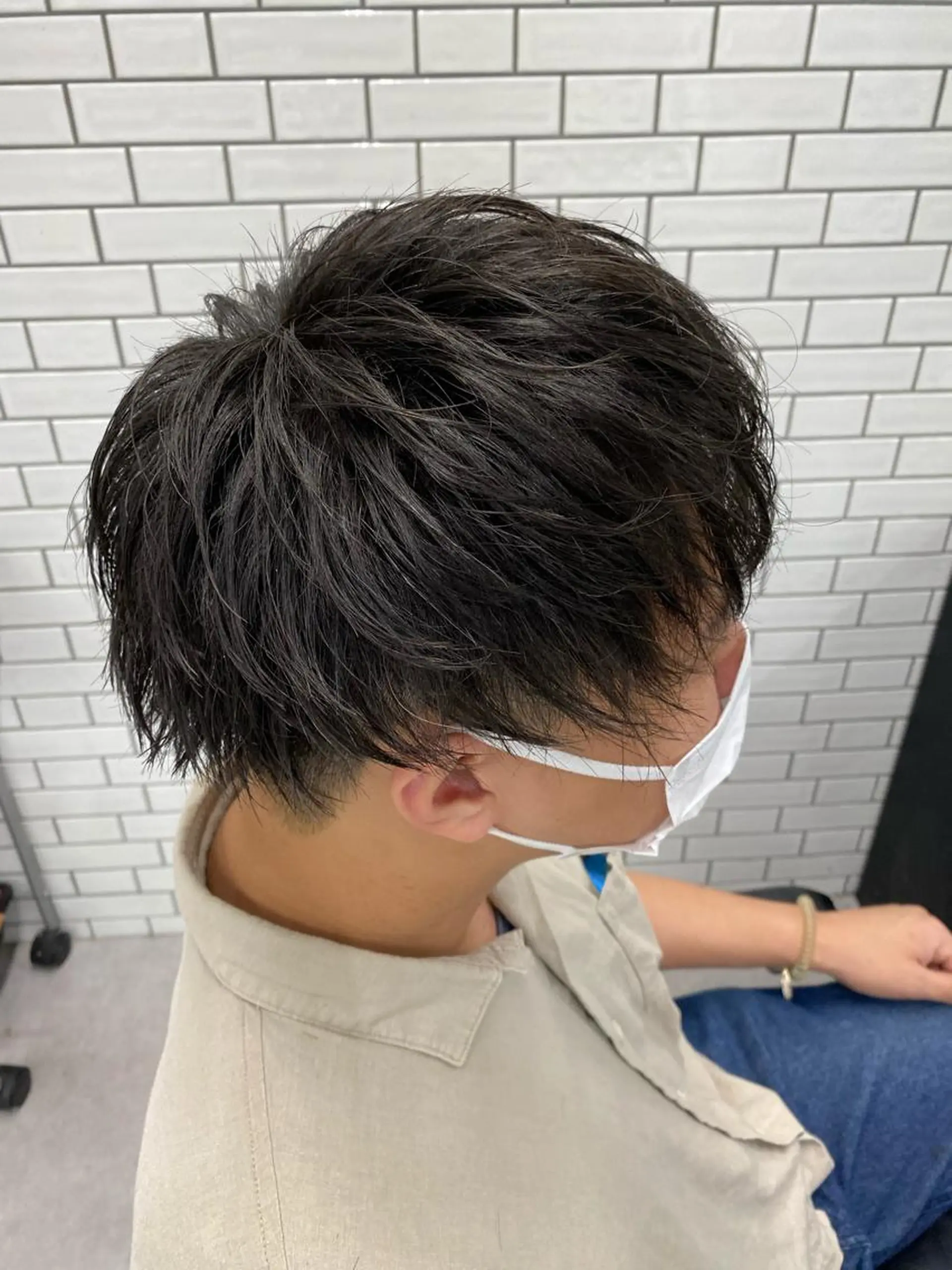 パーマ メンズ マッシュ カット パーマ ヘアセット 梅田中崎町メンズ 美容師ユースケのヘアスタイル