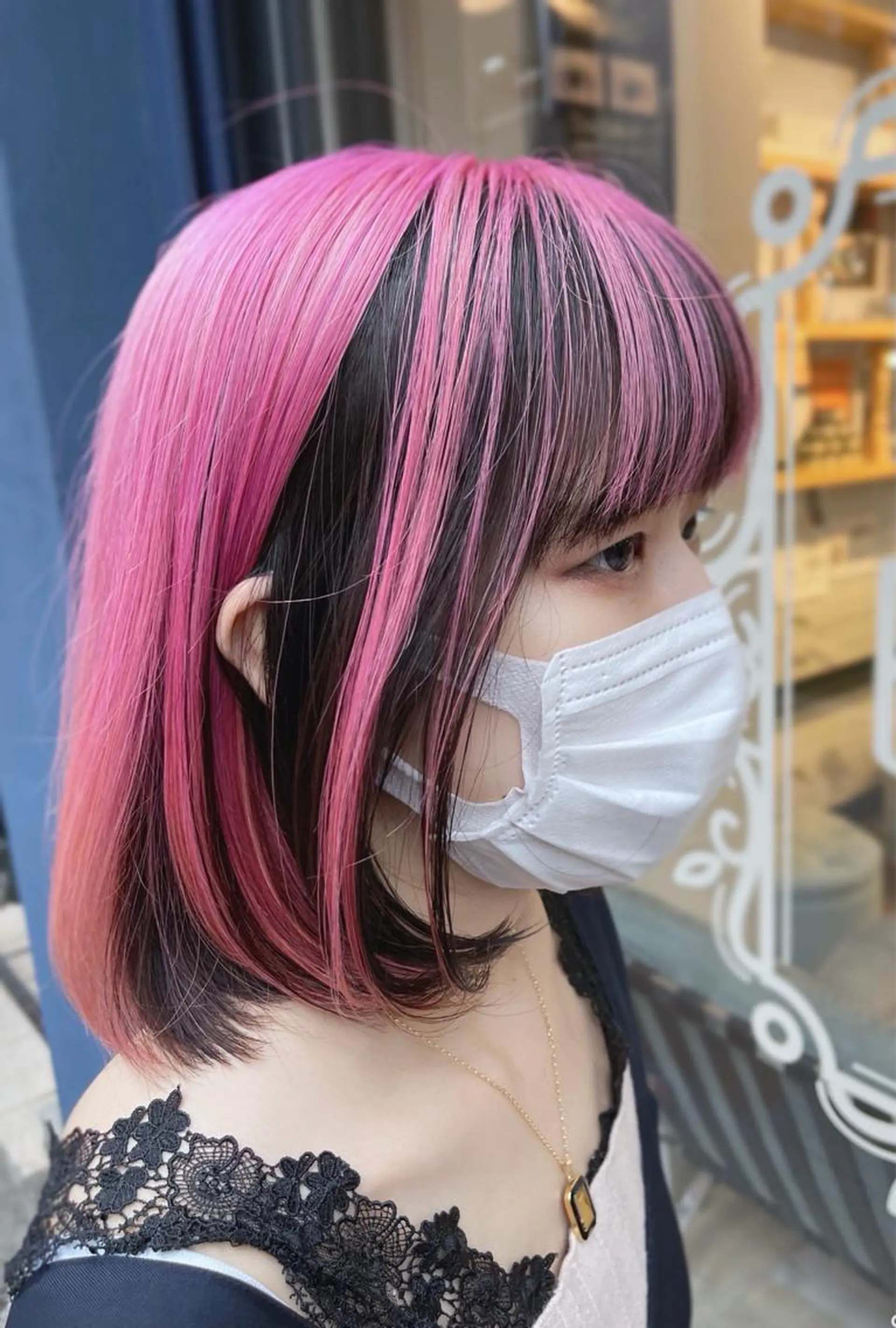 セミロング カラー 馬場智哉 白髪ぼかしハイライトのヘアスタイル