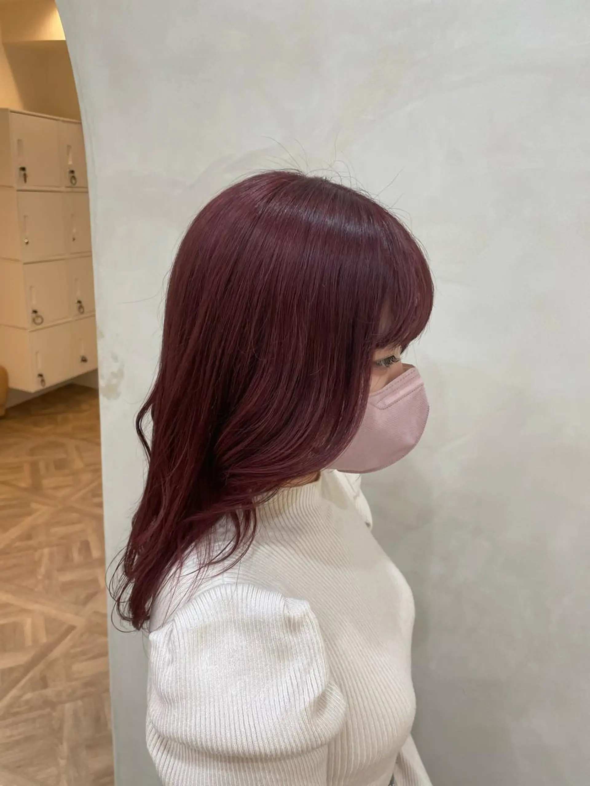 セミロング シンバヒナノ/パーマ レイヤー/髪質改善のヘアスタイル