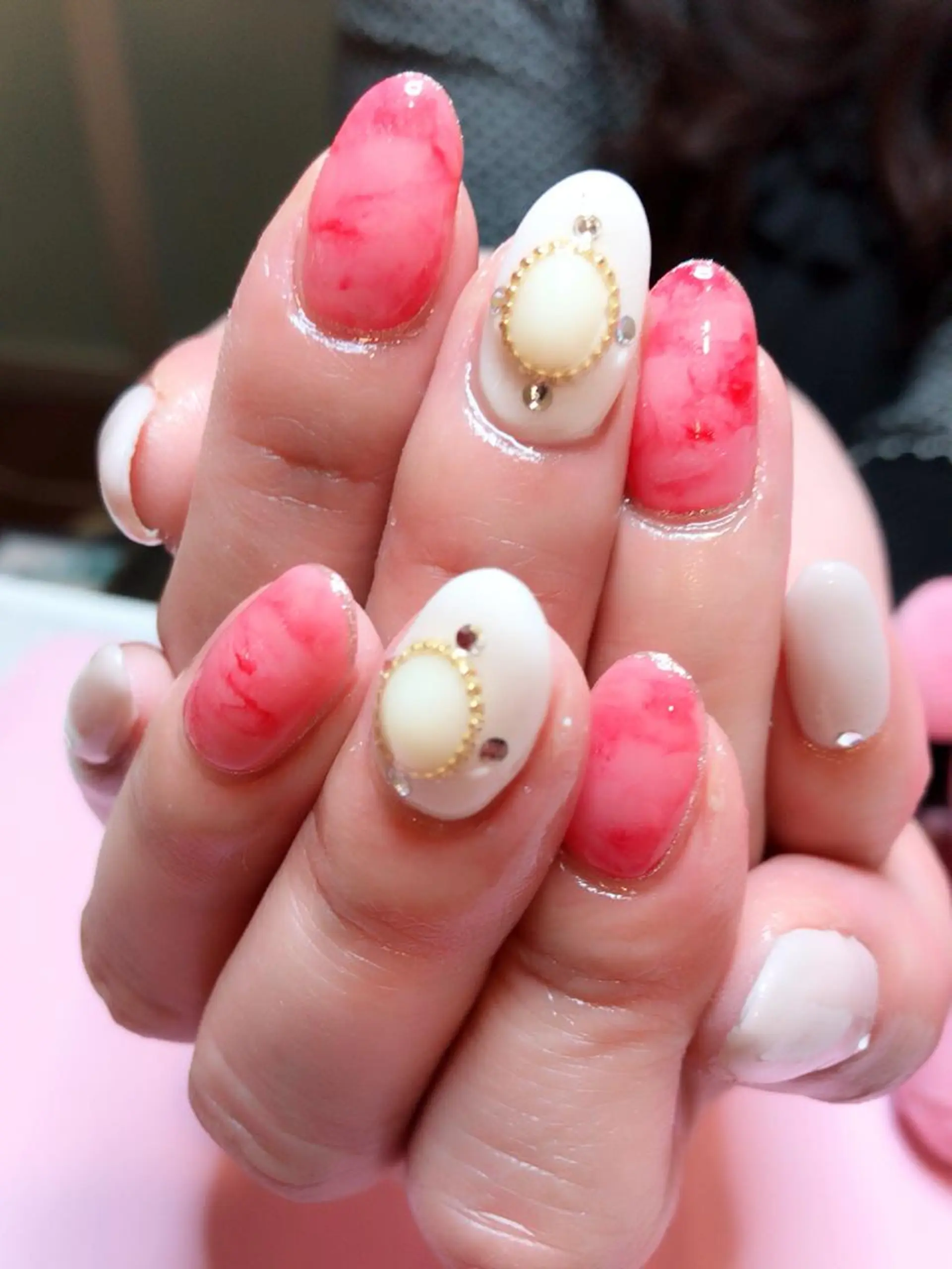 ネイル アートネイル シンプルネイル ストーンネイル ネイル/耳つぼ /新ホワイトニングのネイルデザイン