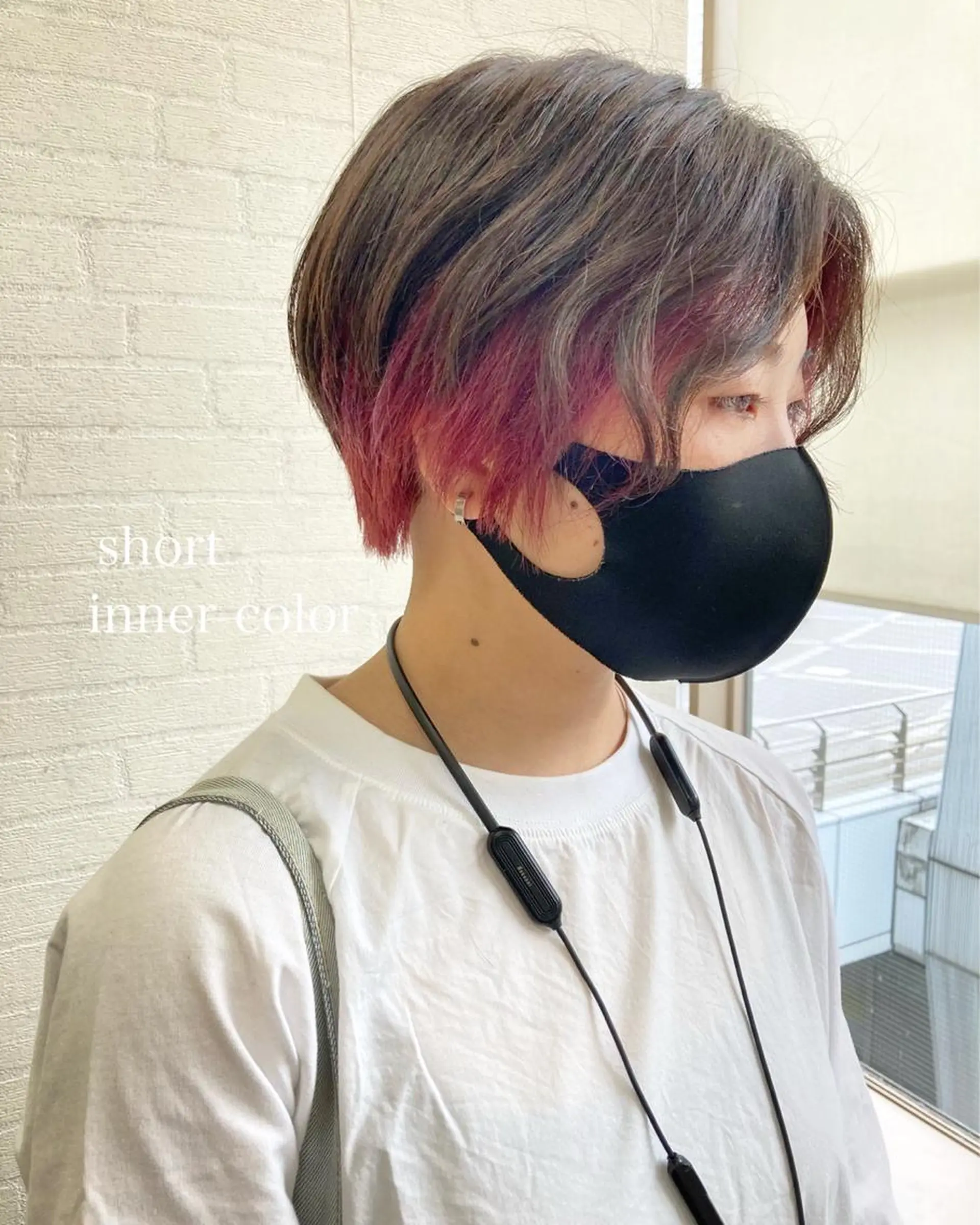 ショート カラー 切りっぱなしボブ ショートボブ ハンサムショート ブリーチ ピンクカラー カット ヘアカラー トリートメント 初めてのショート お任せください✂️のヘアスタイル