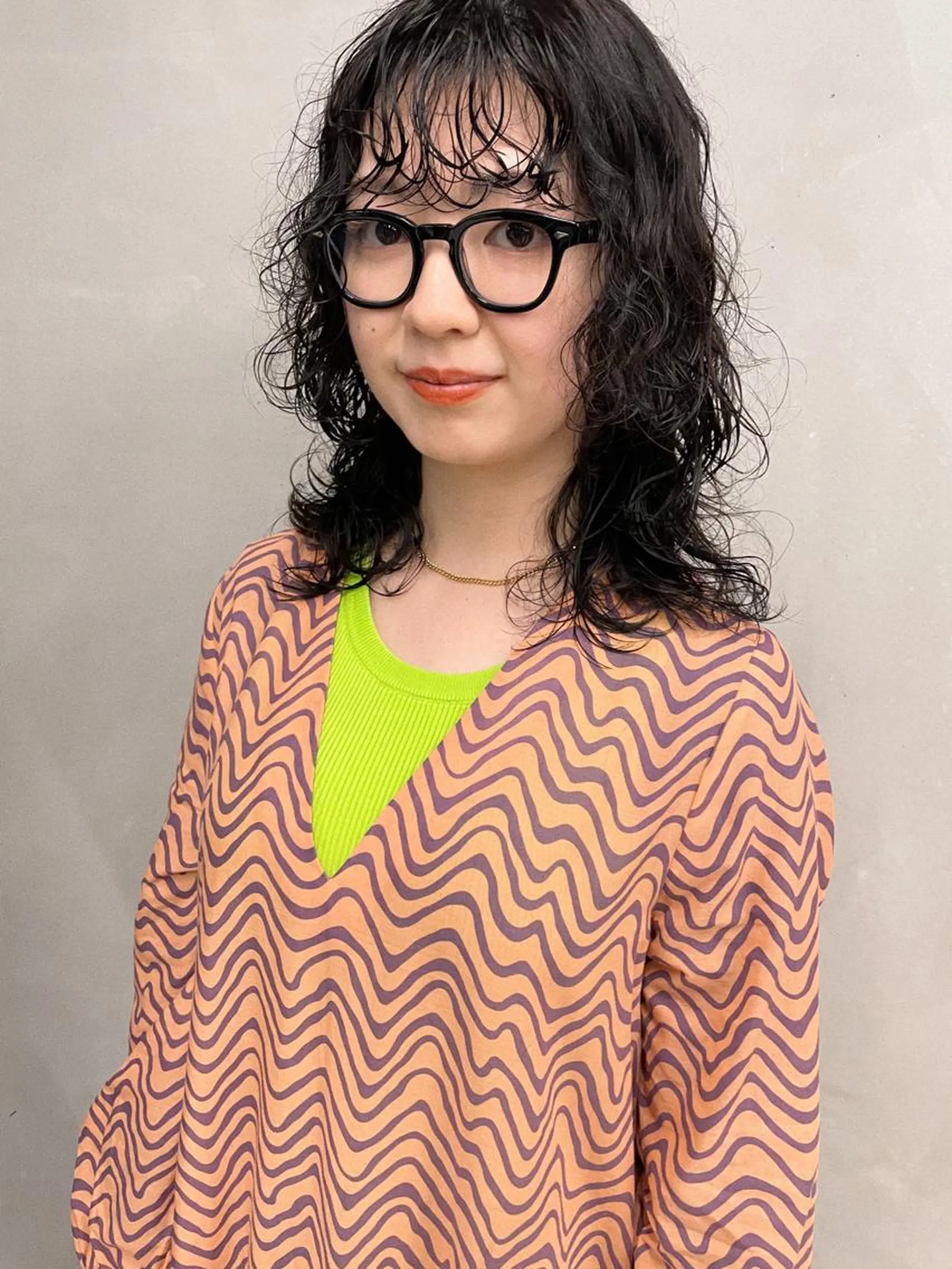 ミディアム カラー ミディアムパーマ カット パーマ トリートメント センスをお届けします 大谷将生infpのヘアスタイル