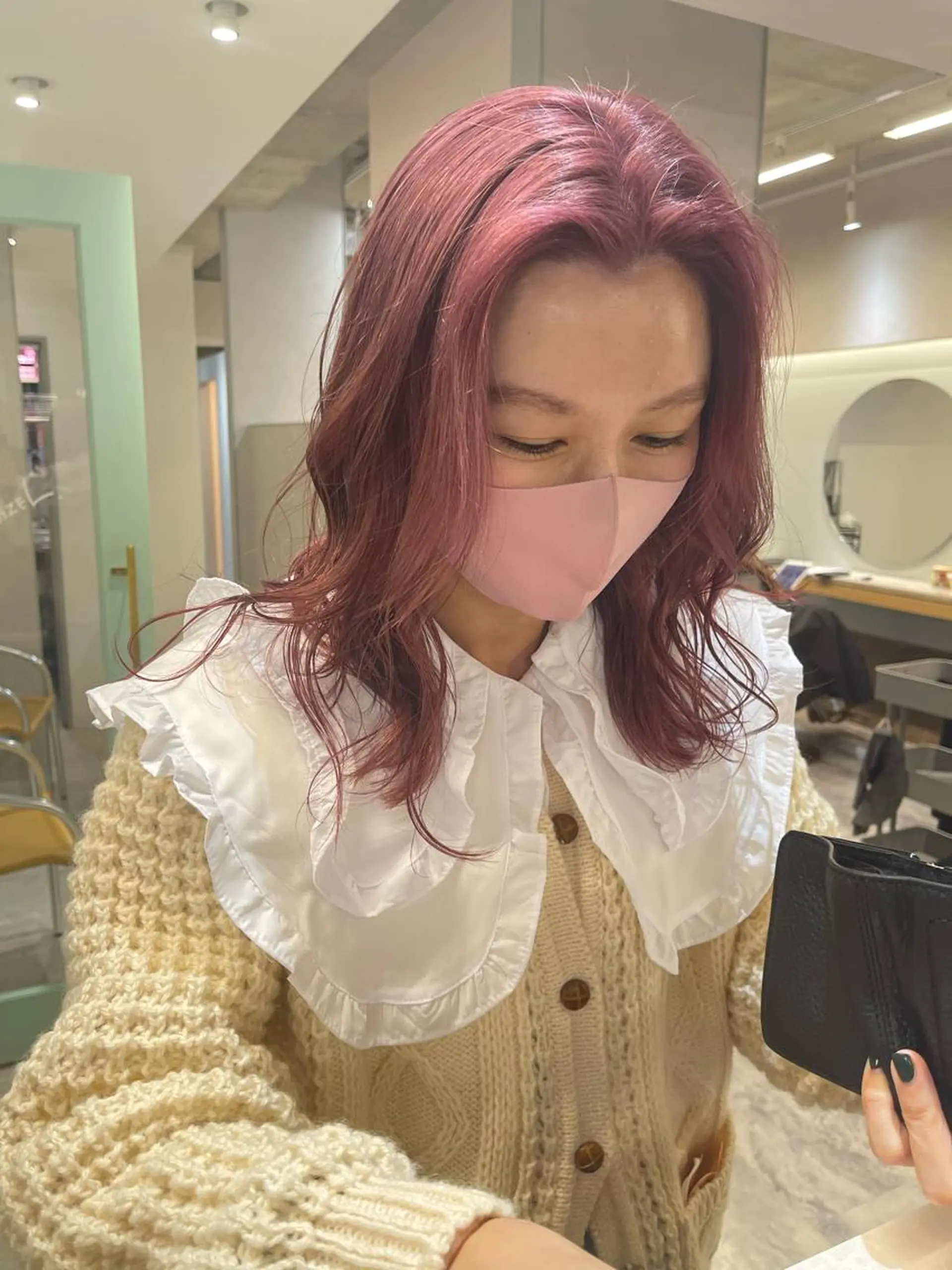 セミロング ヘアカラー 早瀬裕之 パーマのヘアスタイル