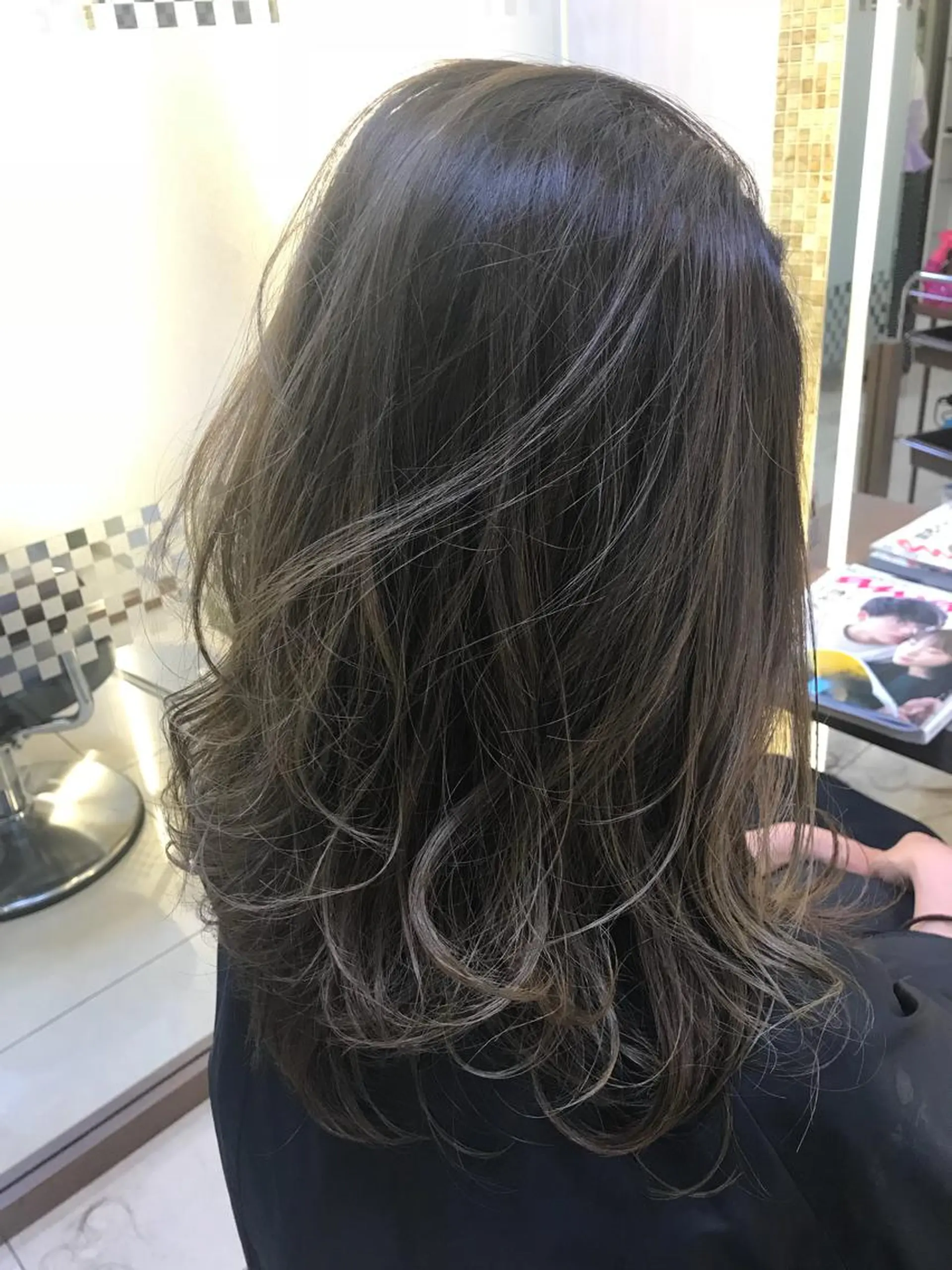 ミディアム ヘアカラー 髪質改善縮毛矯正/暖 色カラー/ウエダカナのヘアスタイル