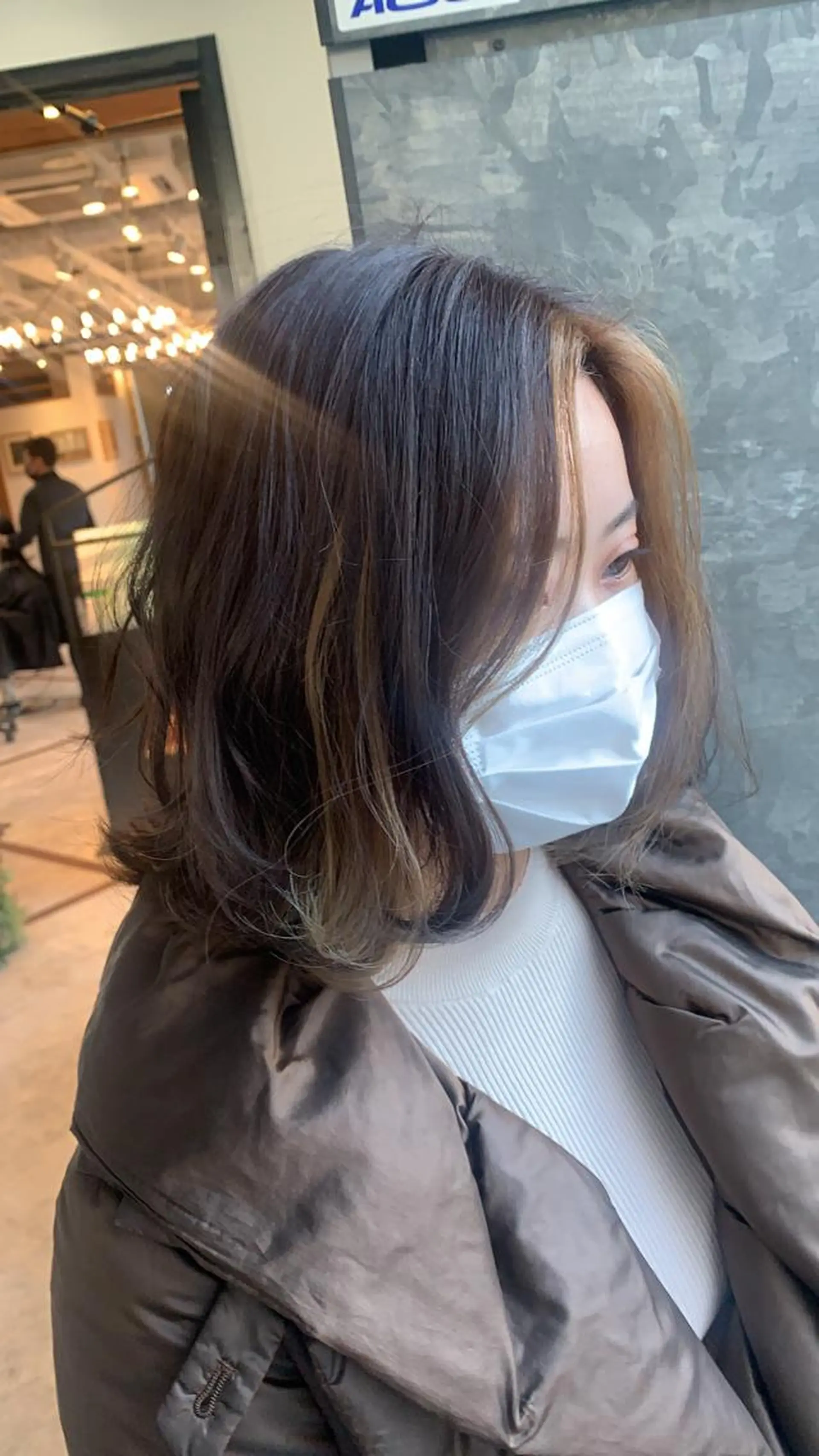 ミディアム カラー ミストバング  フェイスフレーミング 髪質改善/白髪ぼかし KENTAのヘアスタイル