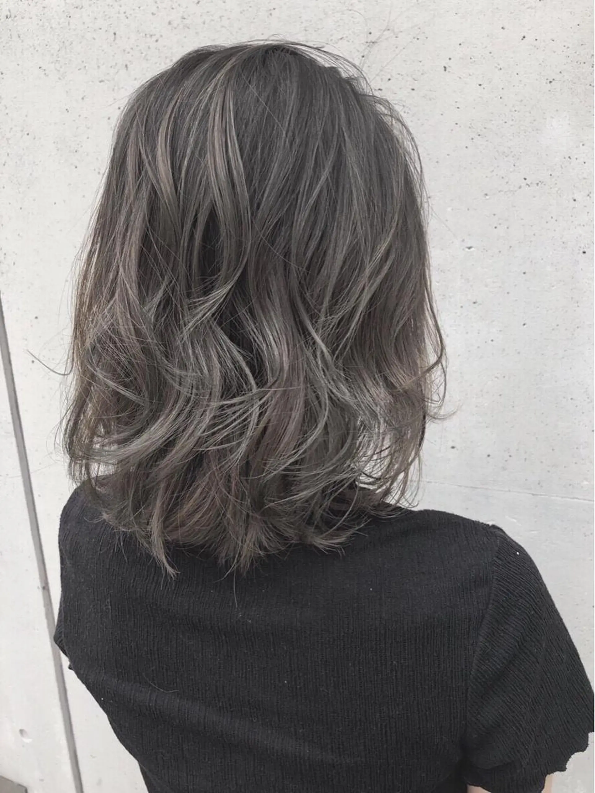 ミディアム カラー ニュアンスパーマ/ レイヤー/茶屋町のヘアスタイル