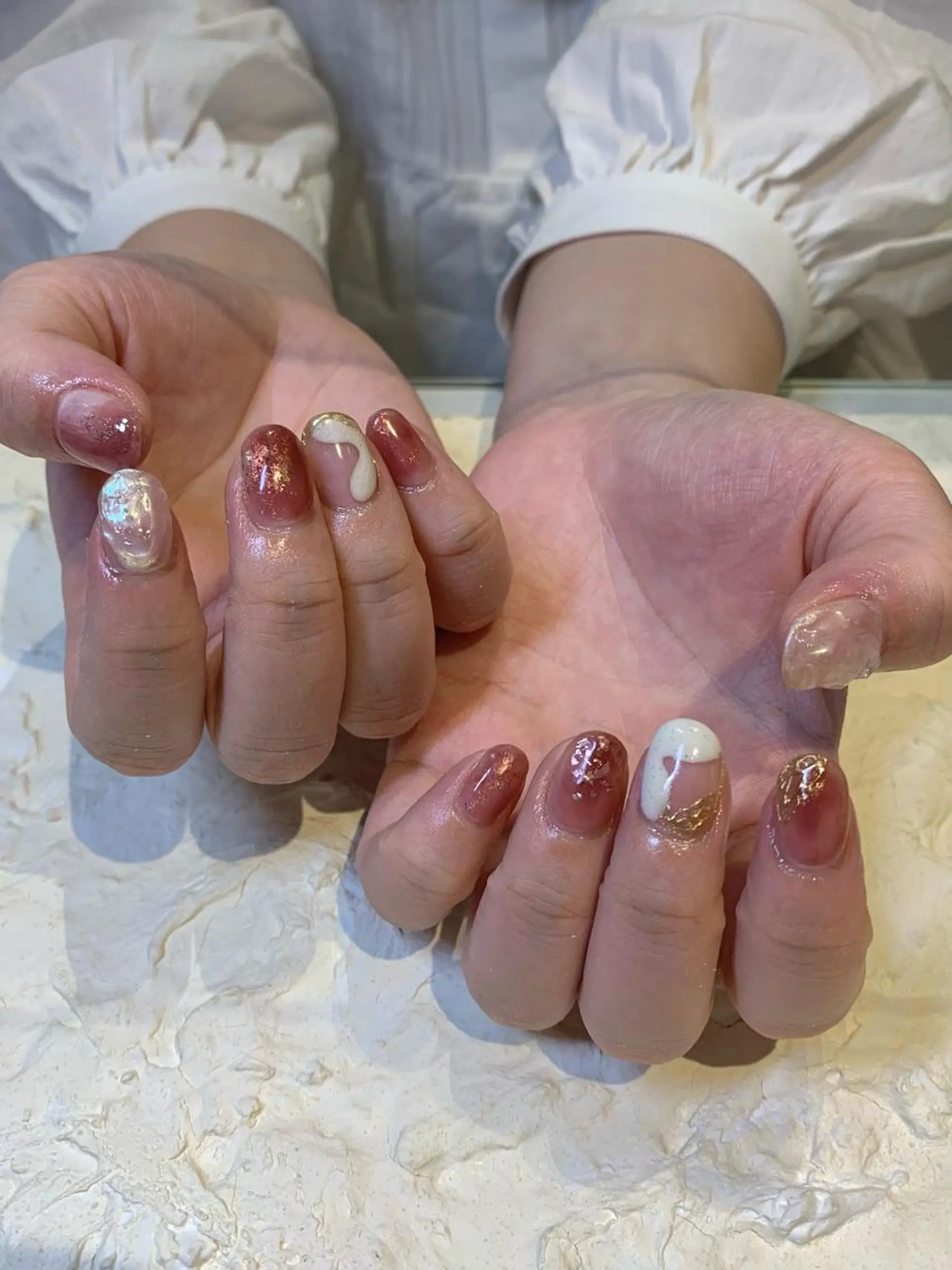 ネイル ピンク マキノ ユイのネイルデザイン