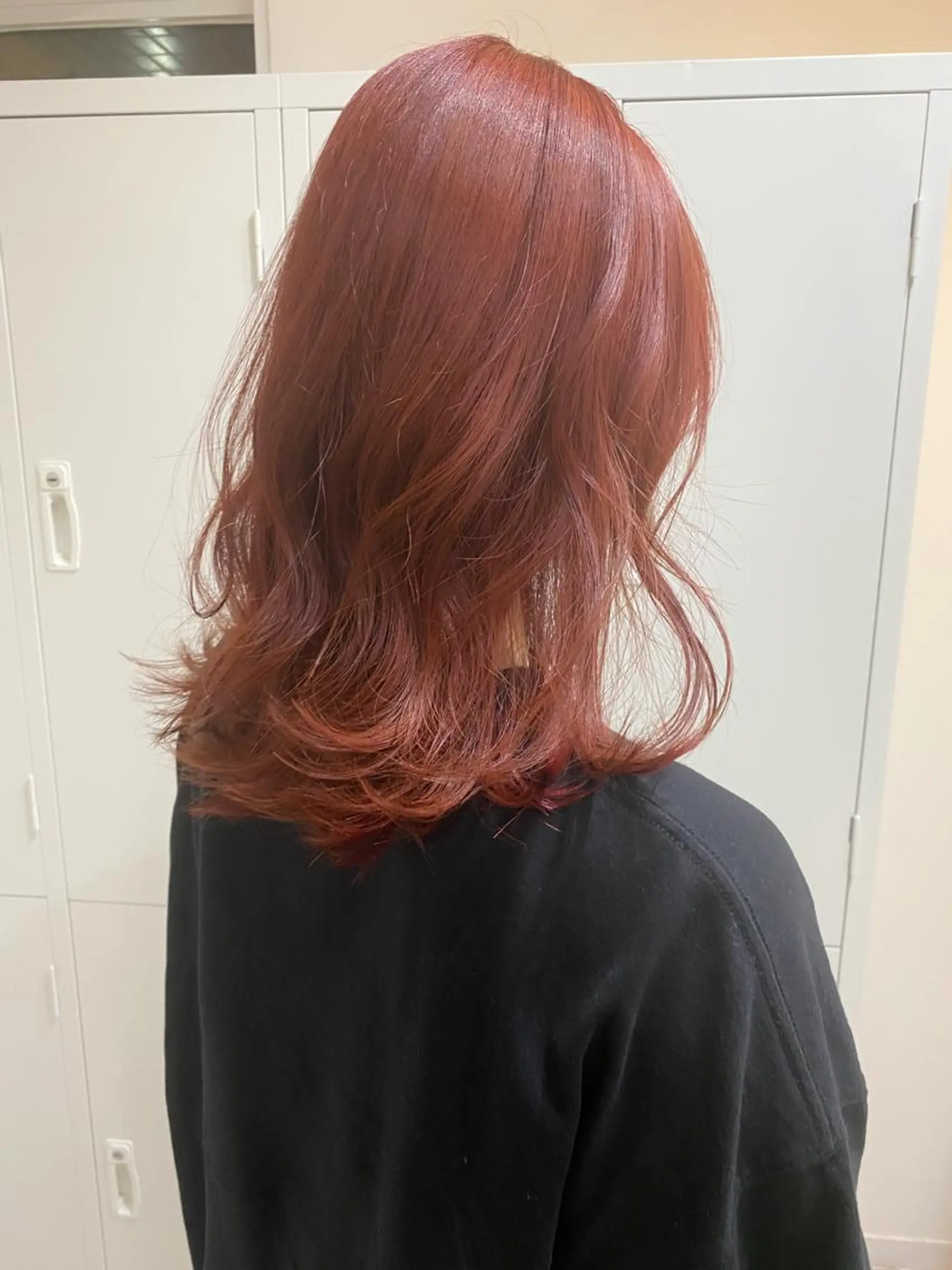 ミディアム カラー ピンクカラー カット ヘアカラー 🎀暖色カラー🎀 おかだみほのヘアスタイル