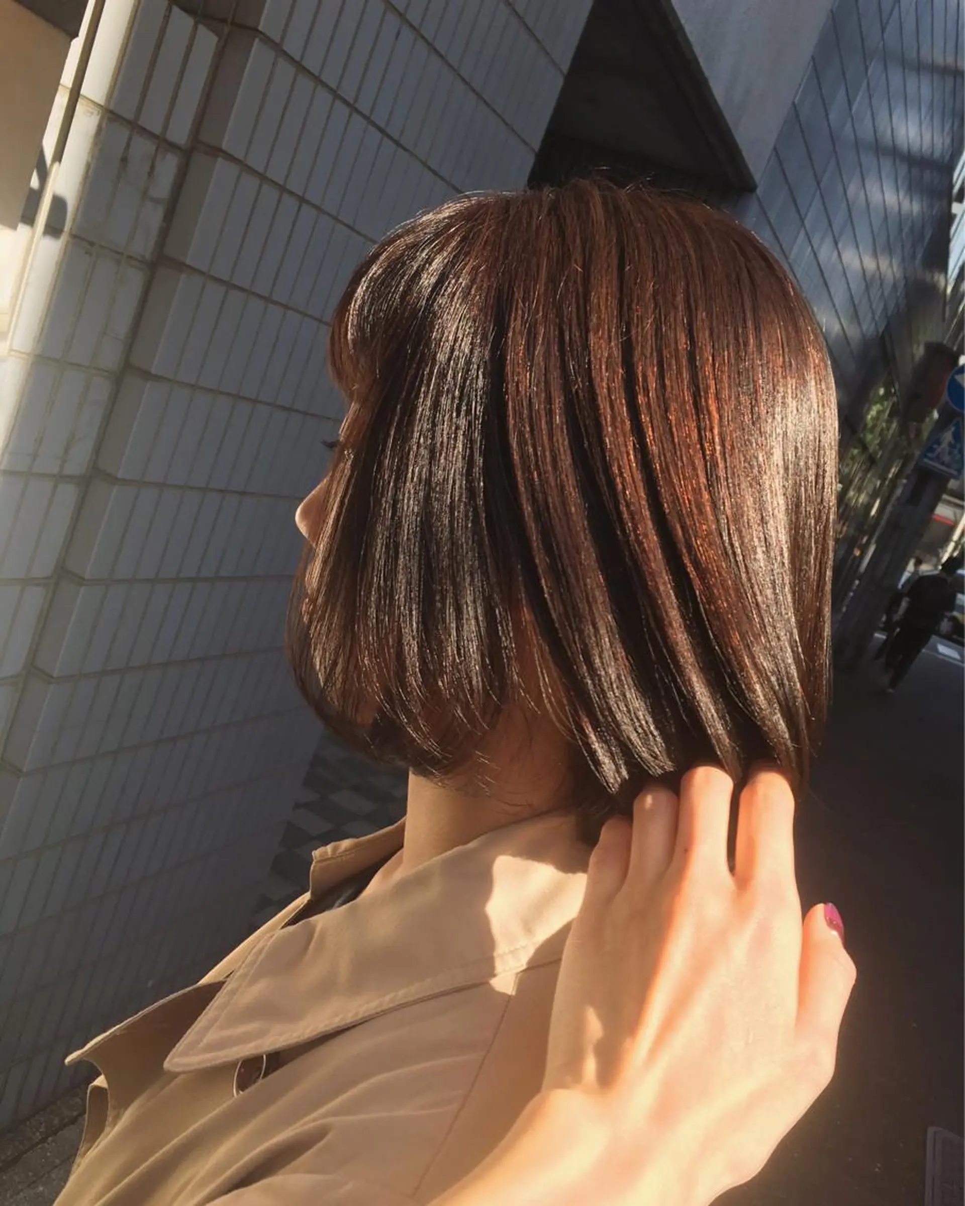 ミディアム カラー カット ヘアカラー トリートメント 安永 涼のヘアスタイル