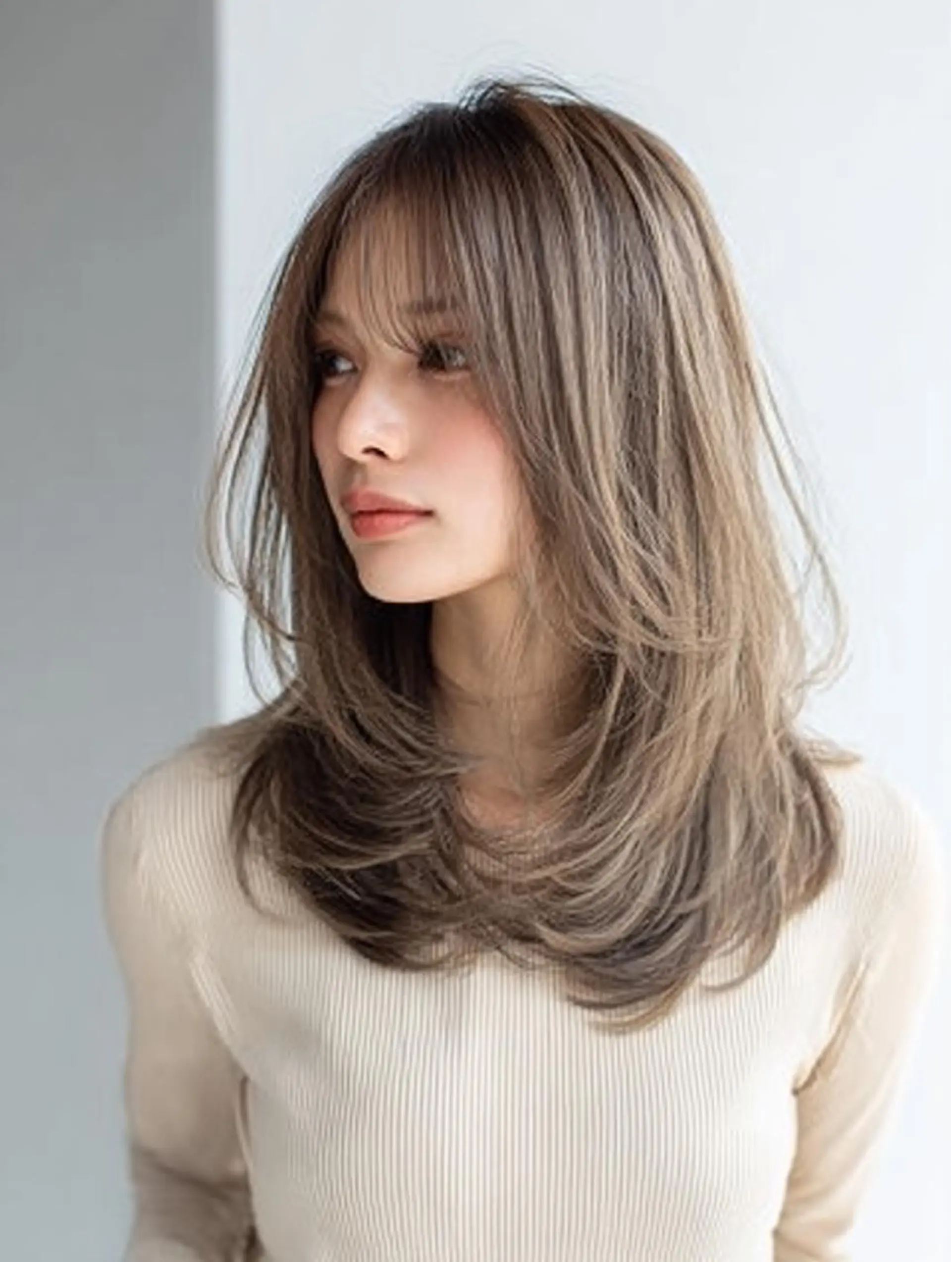 セミロング ハッシュカット 髪質改善 レイヤーカット 縮毛矯正 トリートメント カット ヘアカラー トリートメント 生艶髪＆レイヤー🔔 渋谷お薦めNo.1✨のヘアスタイル