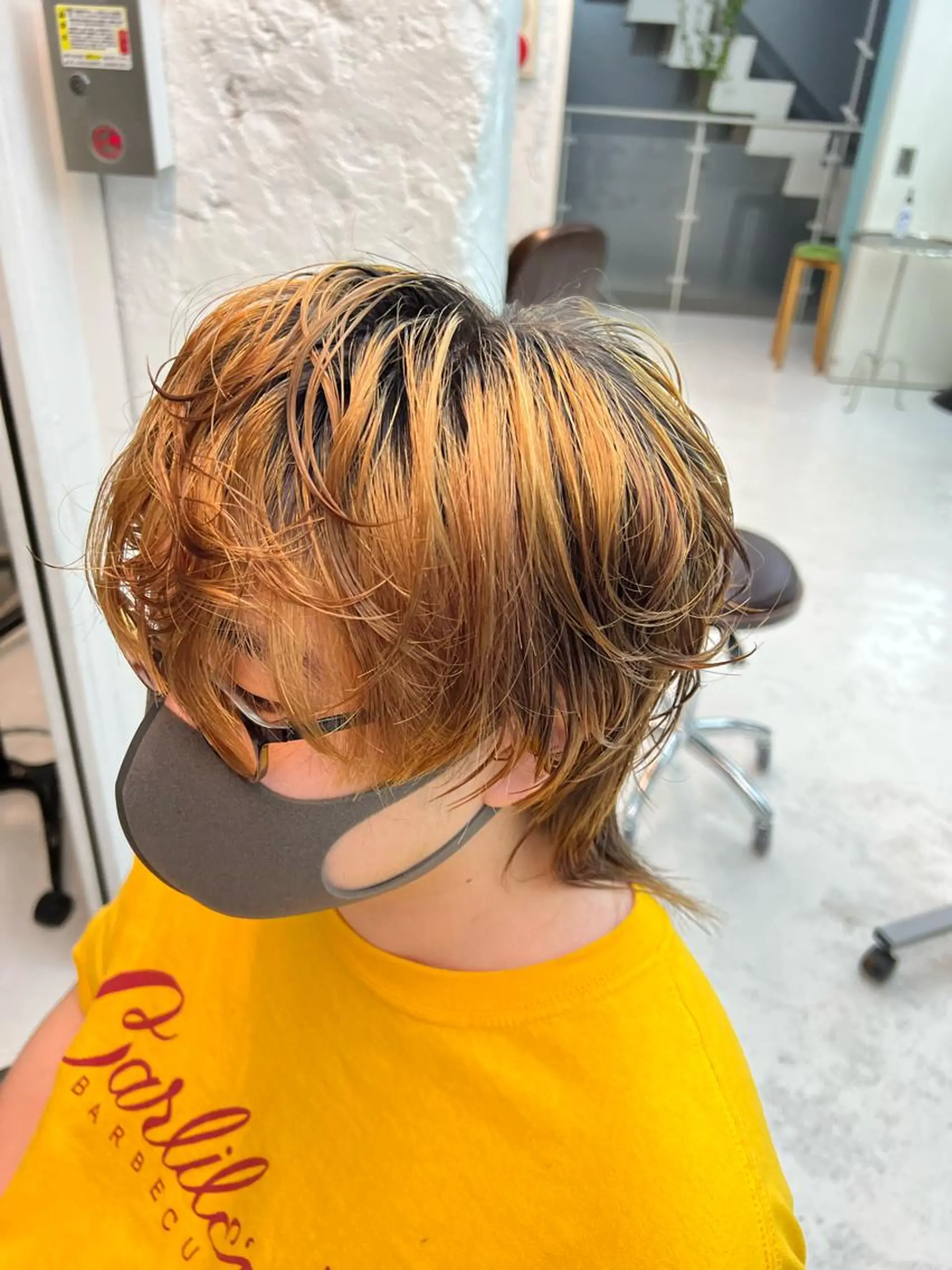 パーマ メンズ マッシュウルフ マッシュ メンズパーマ メンズウルフカット ウルフカット カット パーマ 野崎 海翔のヘアスタイル