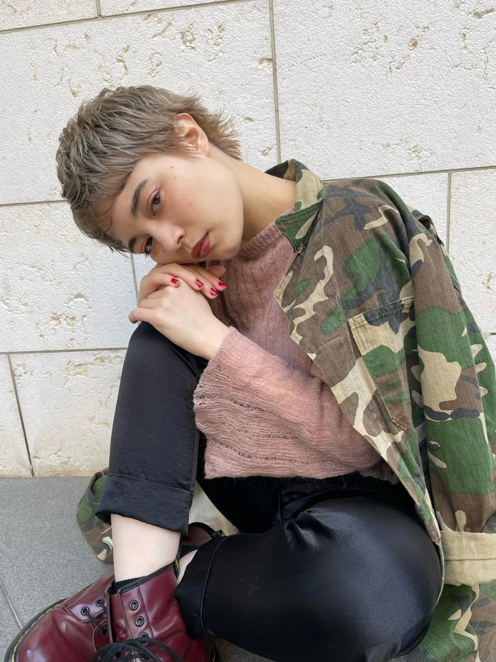 ショート カラー ブリーチ ヘアカラー ショート/ボブ/ 心斎橋/宮脇美奈のヘアスタイル