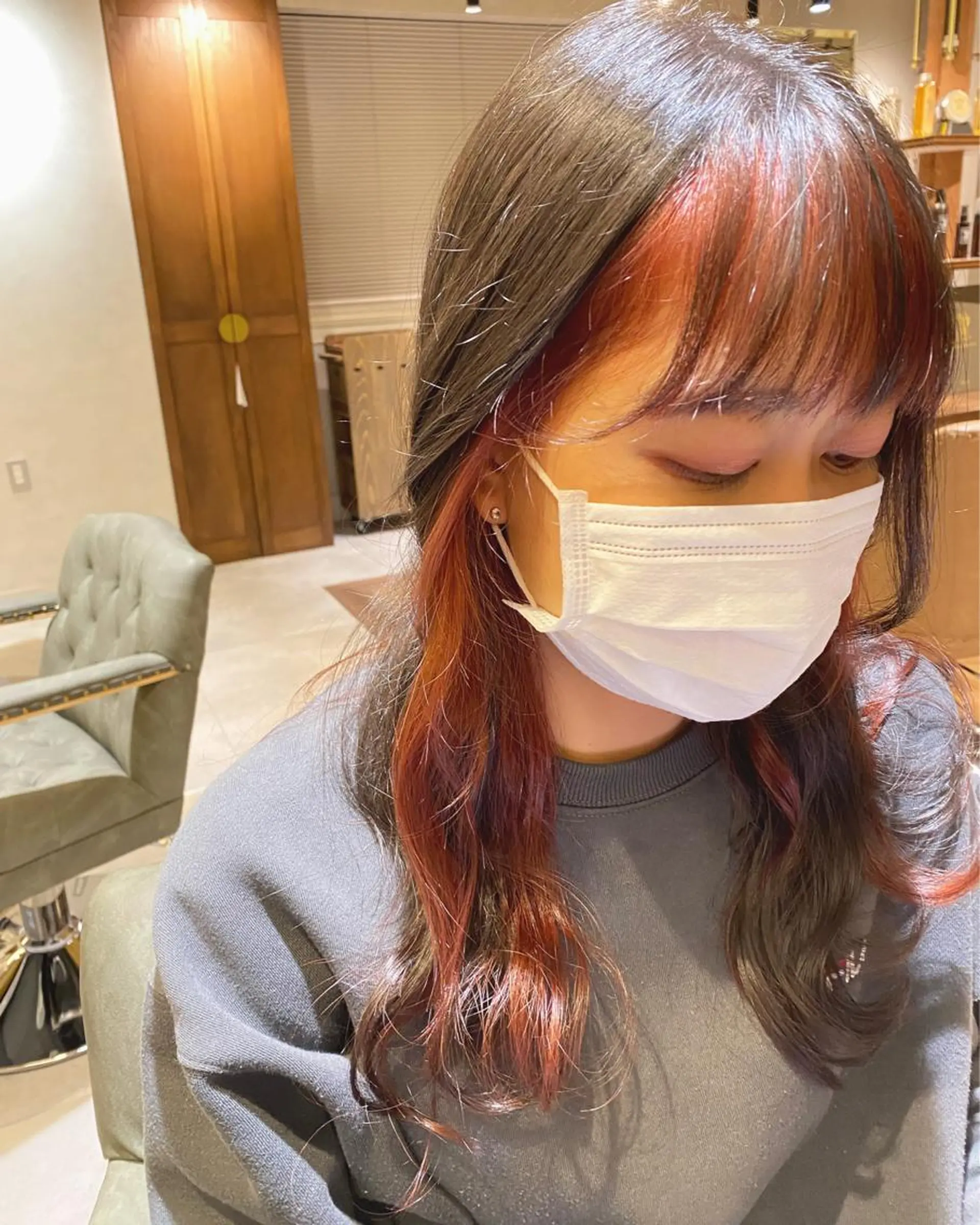 ロング 中川 花織のヘアスタイル