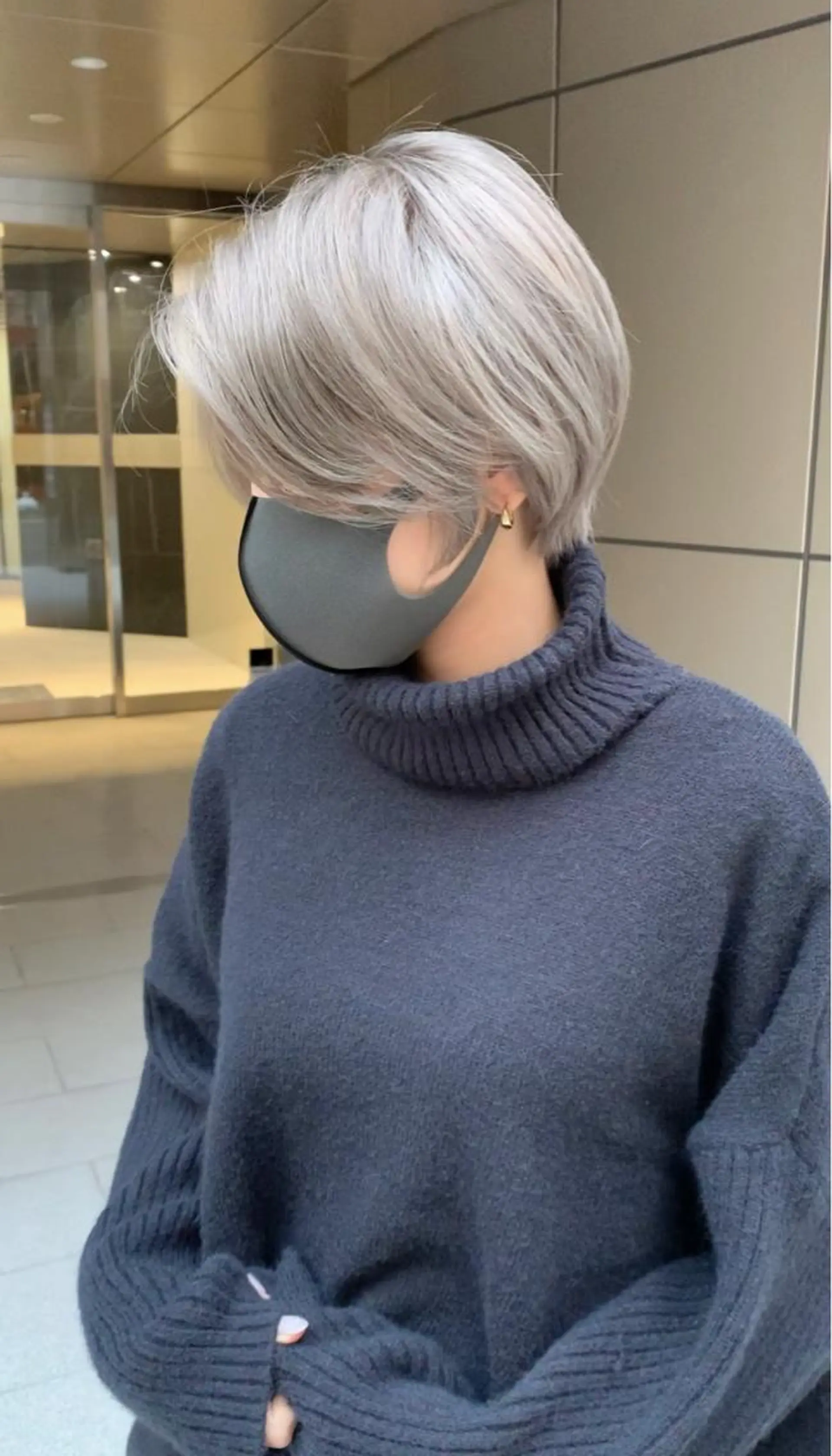 ショート カラー ブリーチ グレージュ ヘアカラー レイヤー/大人メンズ パーマ🌀 平島拓也のヘアスタイル