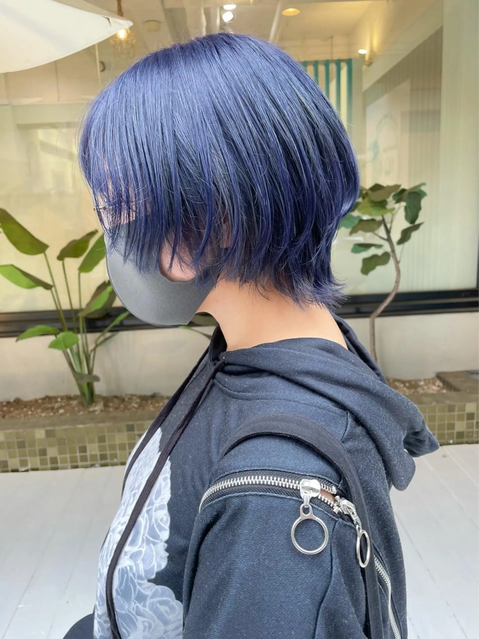 ショート カラー ブルーカラー ウルフカット 佐藤 魁人のヘアスタイル