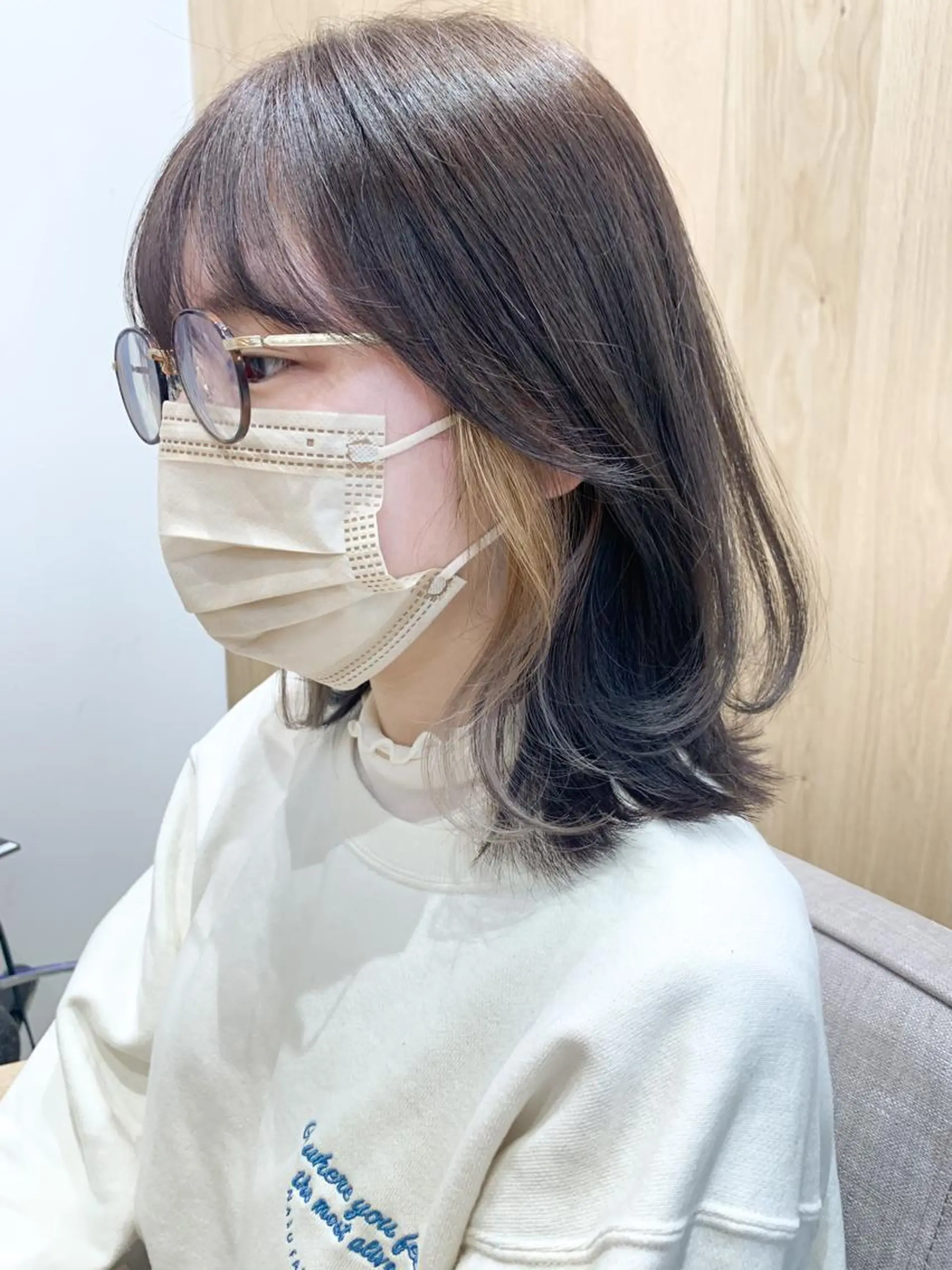 ミディアム カラー ヘアアレンジ ヘアカラー トリートメント yuka .のヘアスタイル