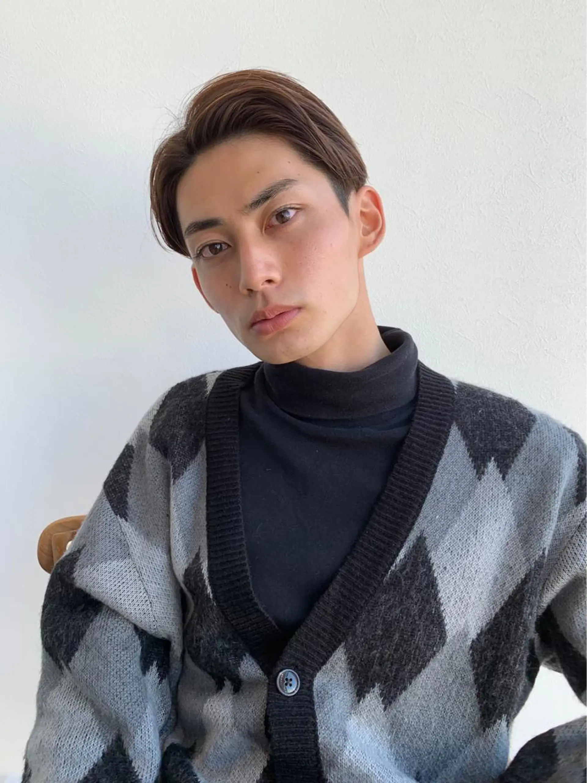 ショート メンズ かきあげバング カット ✨透明感カラー/縮毛 恵比寿HAYATO✨のヘアスタイル