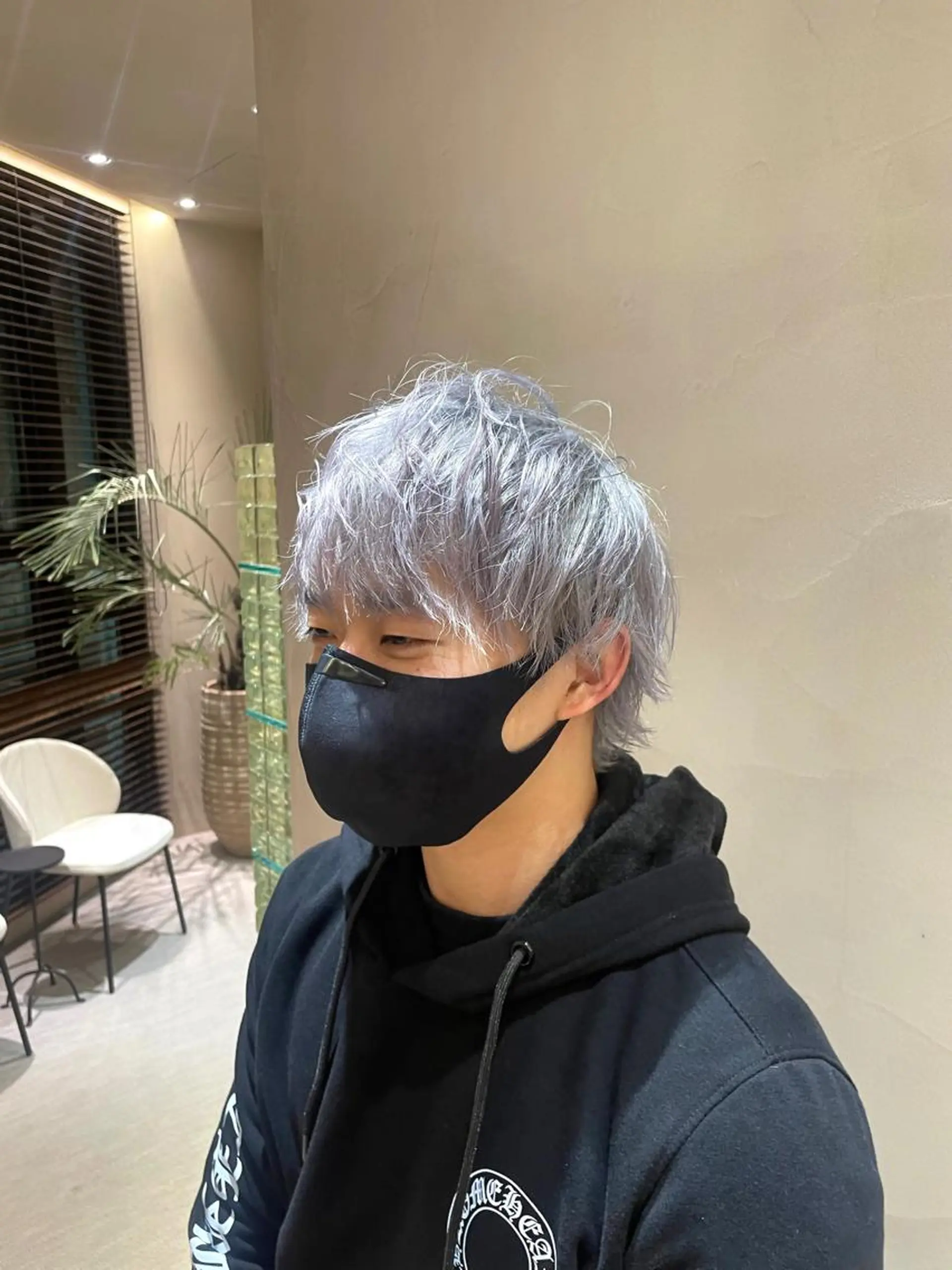 ショート カラー メンズ メンズブリーチ ブリーチ シルバー ホワイトシルバー ヘアカラー トリートメント 渋谷/メンズ特化/ 女子ウケ/FUKAのヘアスタイル