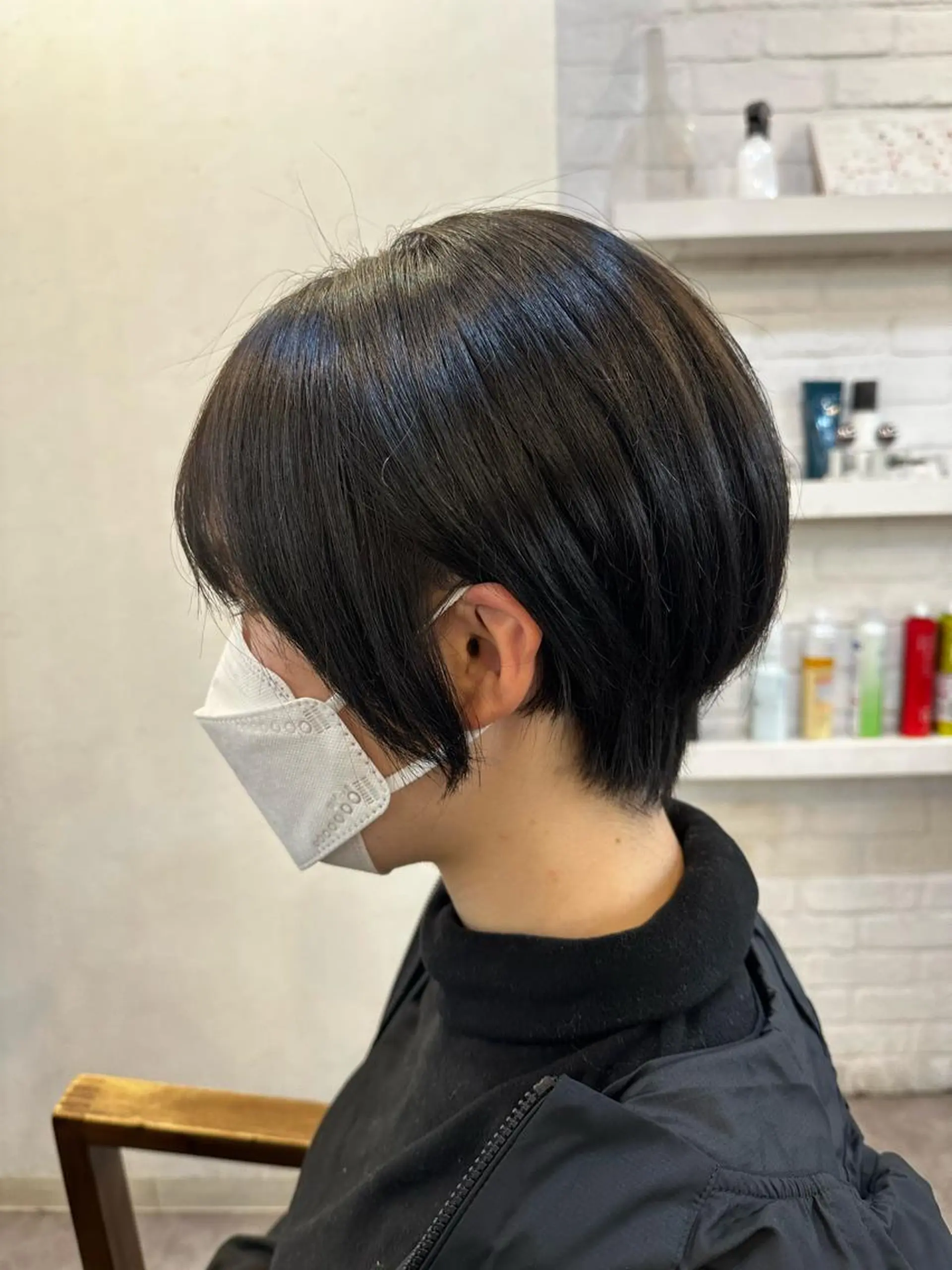 ショート カラー 黒髪 ナチュラルブラック ヘアカラー 🩵透明感/高発色 /難波/北原佑記🌸のヘアスタイル