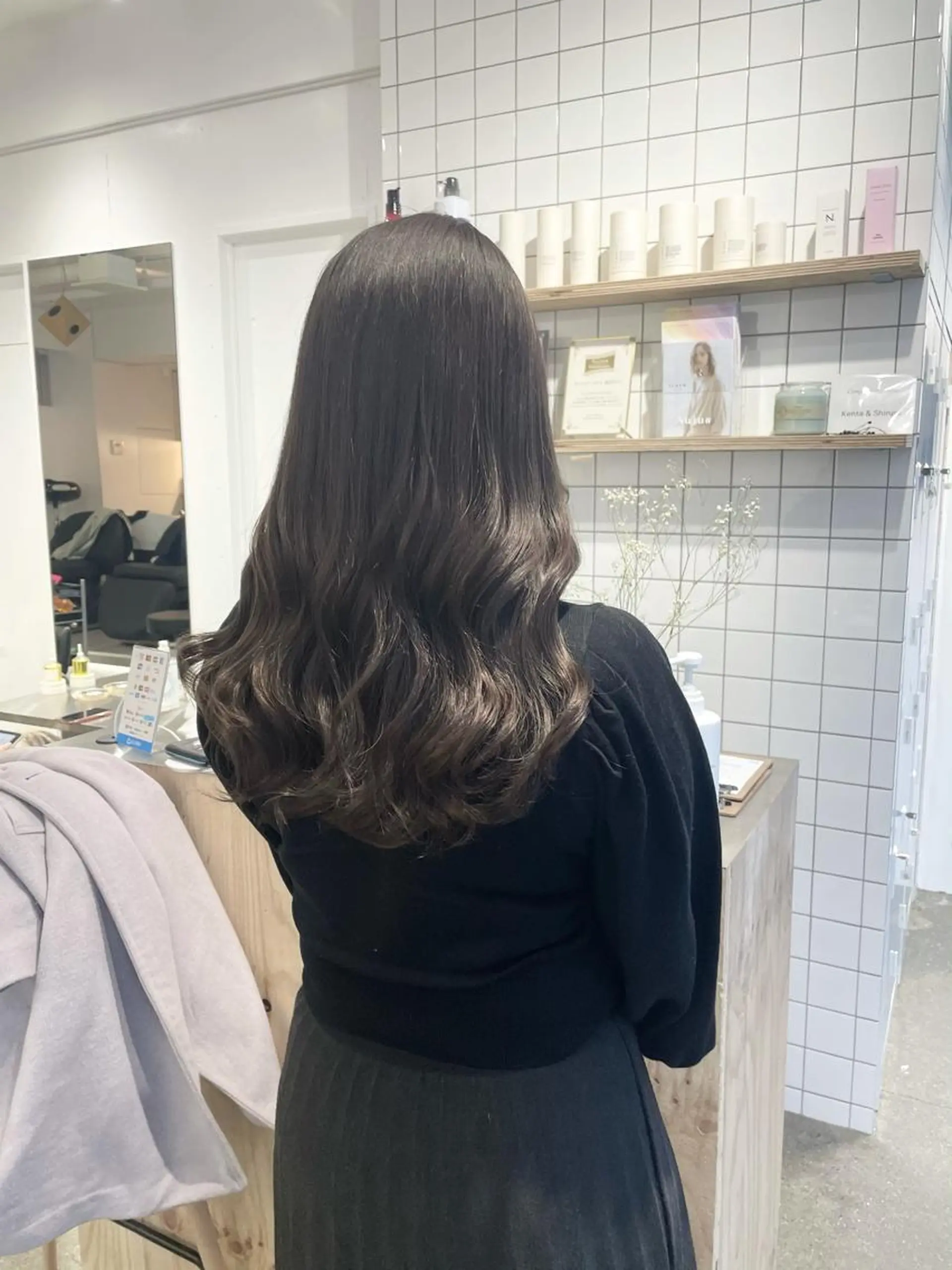 セミロング カラー グレージュ ラベンダーカラー ラベンダーグレージュ ラベンダーグレー カット トリートメント ♡🪞韓国スタイル/ MISATO🪞♡のヘアスタイル