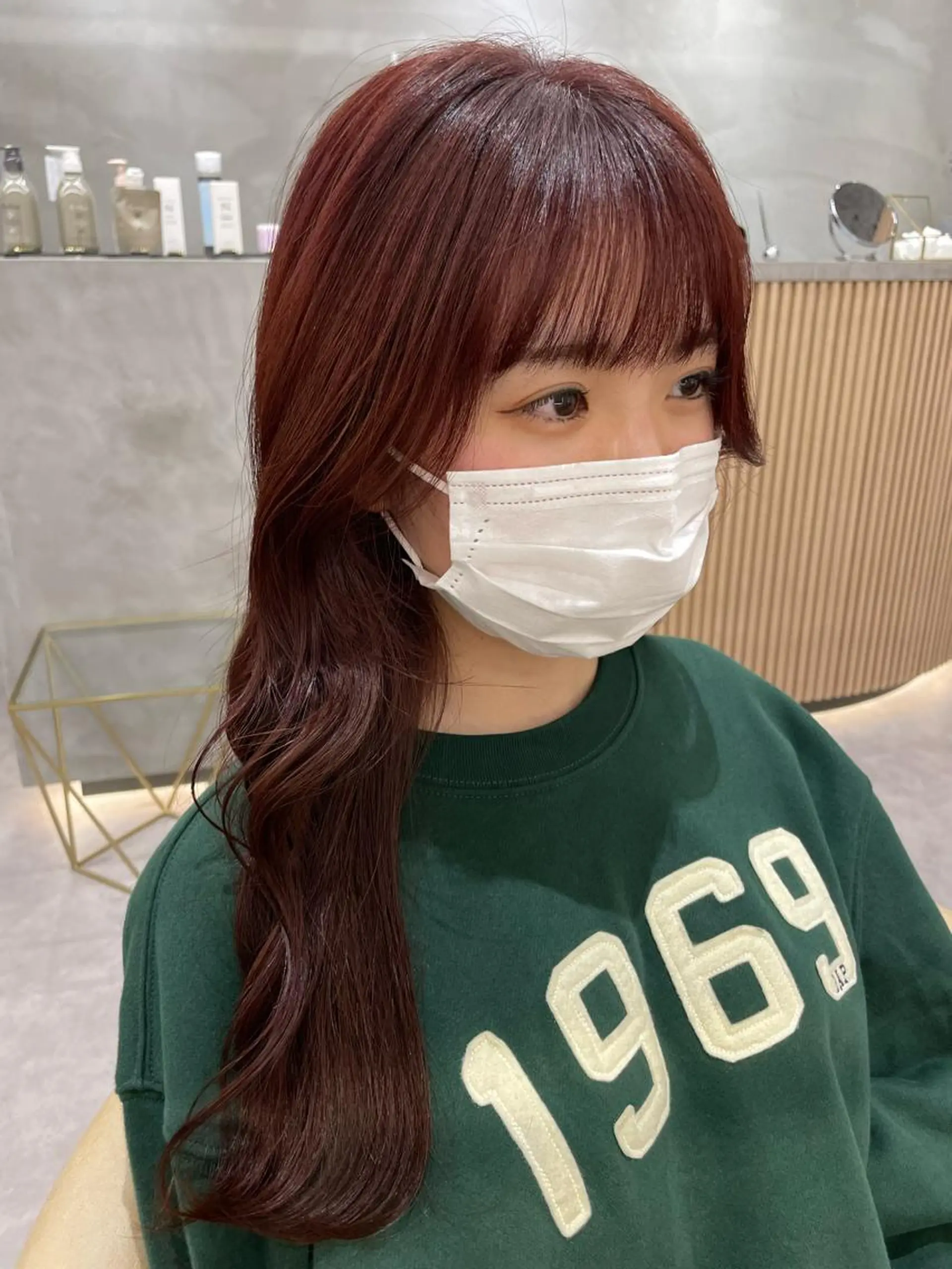 ロング カラー パーマ ヘアアレンジ キッズ ネイル マツエク・マツパ ピンクカラー レッドカラー カラーマツエク ピンク 赤色 レイヤー縮毛矯正 ささきすずね💗のヘアスタイル