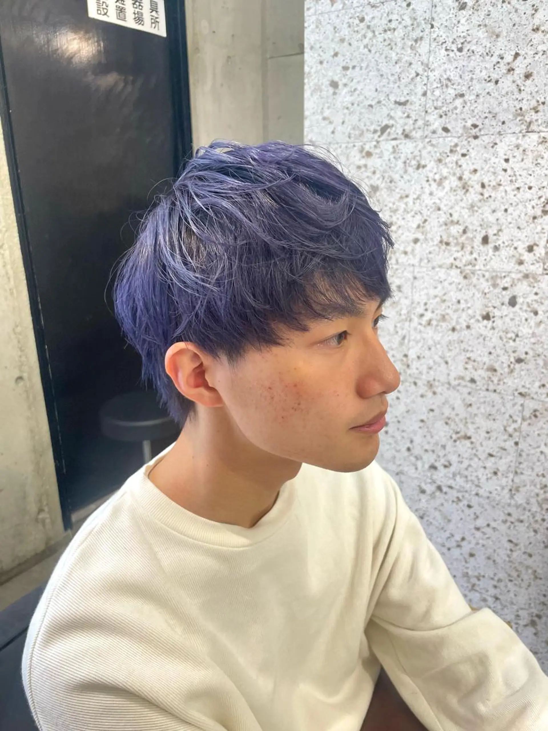 ショート カラー メンズ ブルーカラー ブルーラベンダー ラベンダーカラー lani hair salon所属・SHOTO ハイトー ン/ブロンドカラーのヘアスタイル