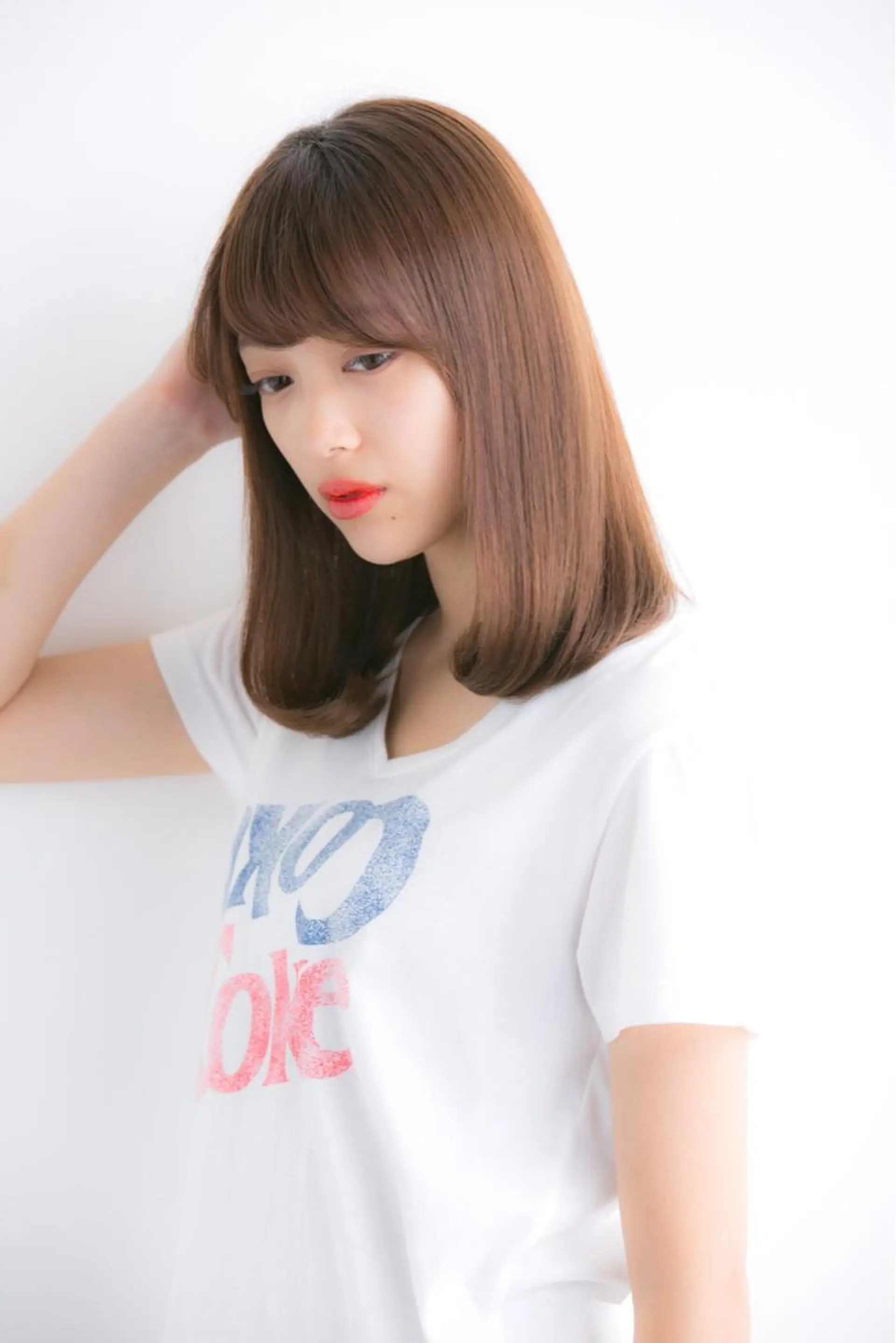 ミディアム コテ巻き風パーマ💛 池袋のヘアスタイル