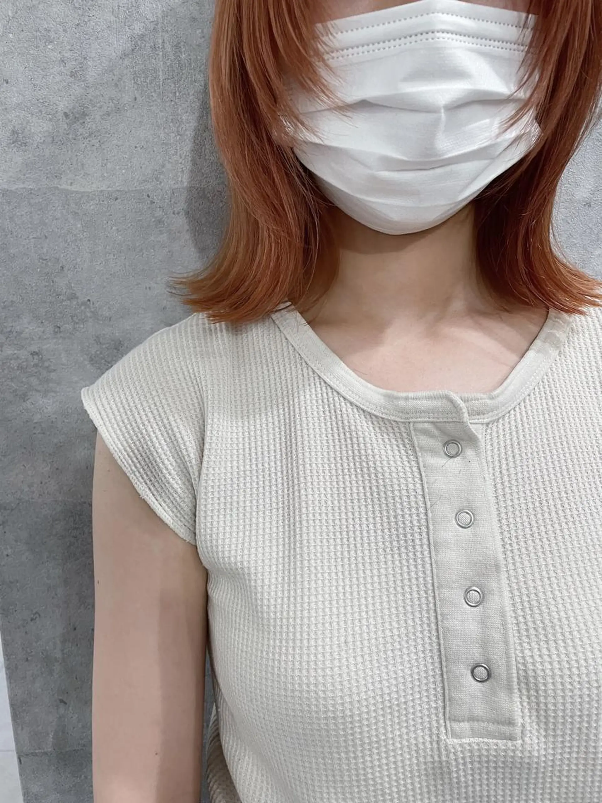 ミディアム カラー ブリーチ オレンジ レイヤーカット _WHITE 天神店 YUMEKA🐻のヘアスタイル