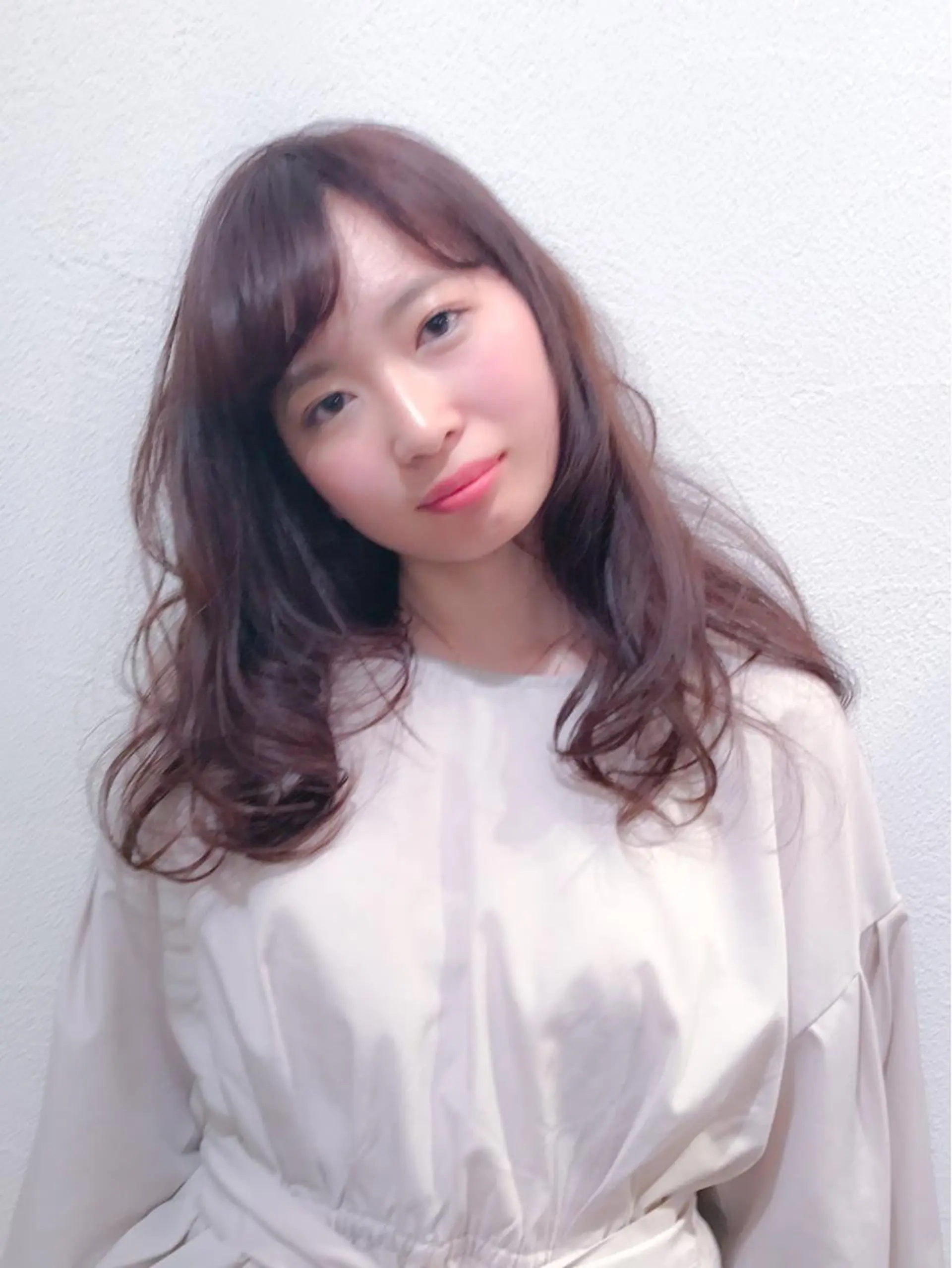 ロング カラー パーマ にしだ まりえのヘアスタイル
