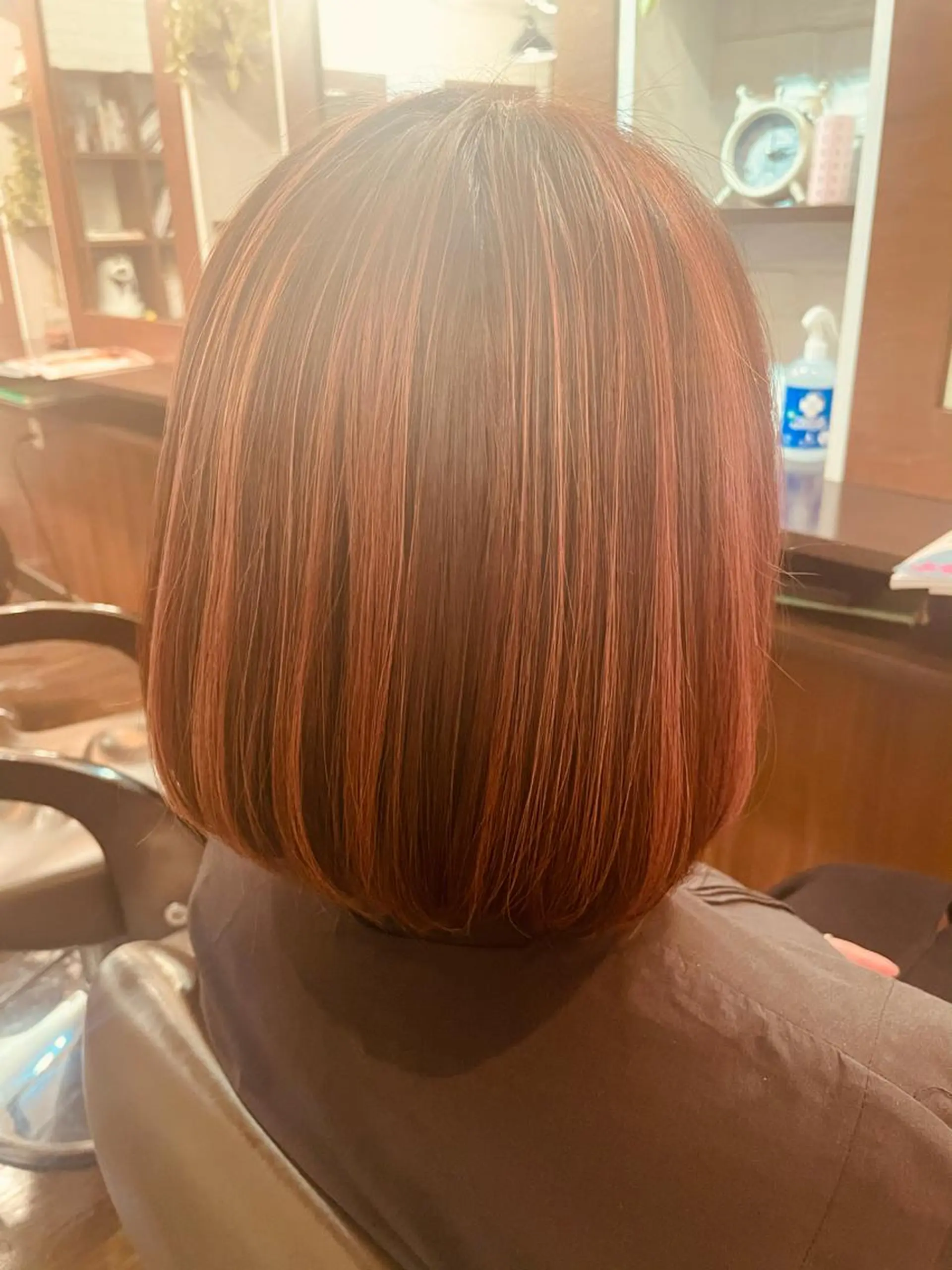 ミディアム カラー ピンクカラー ボブ 畠山 真由佳のヘアスタイル