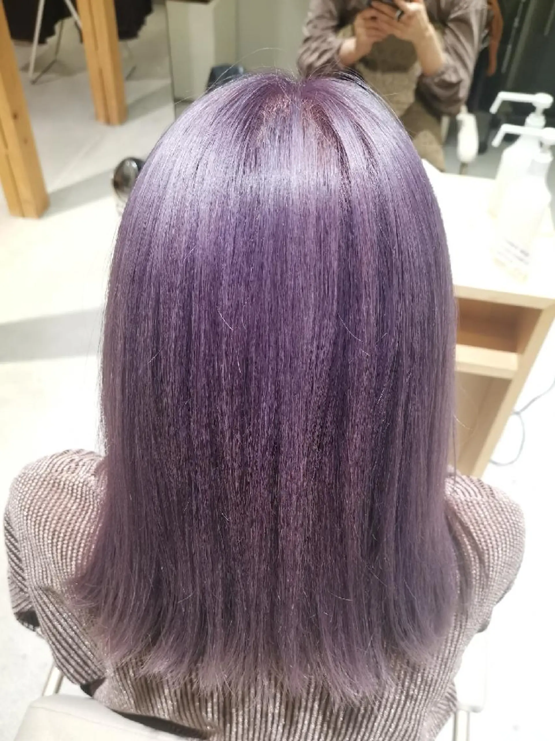 セミロング カラー ラベンダーカラー . YULIAのヘアスタイル