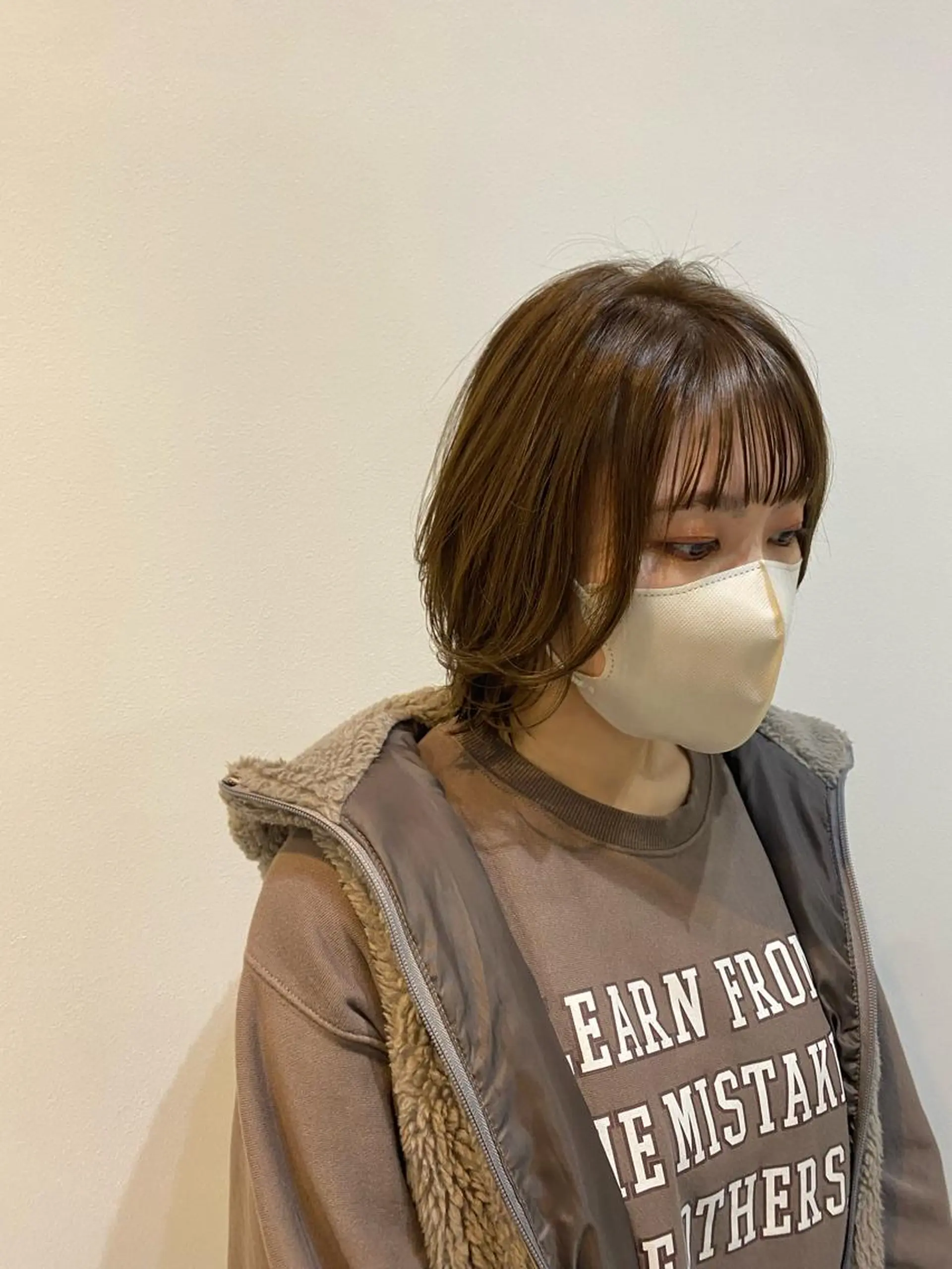 ミディアム ミディアムパーマ ボブ ハイライト 髪質改善 韓国風ヘア 大人かわいい×艶髪 🤍塩川のヘアスタイル