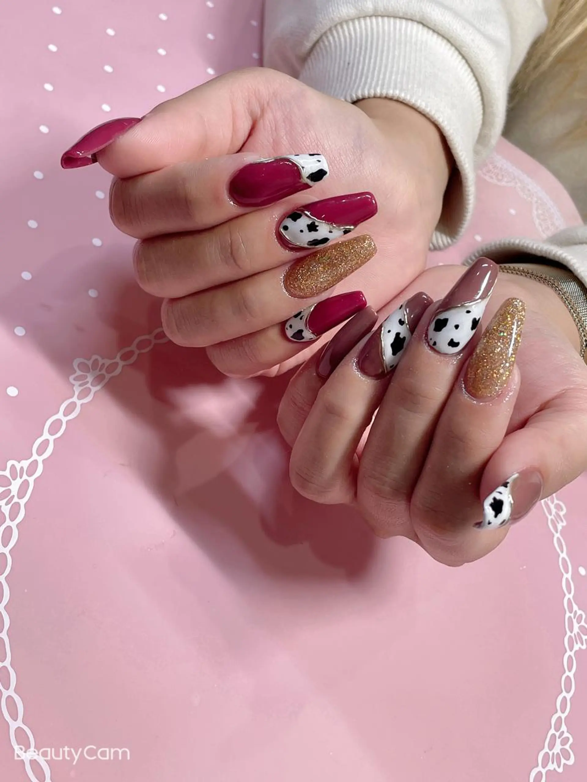セミロング ネイル アートネイル ミラーネイル ハンドネイル 《LB》ラブリエ Nail&eyeのマツエク・マツパデザイン