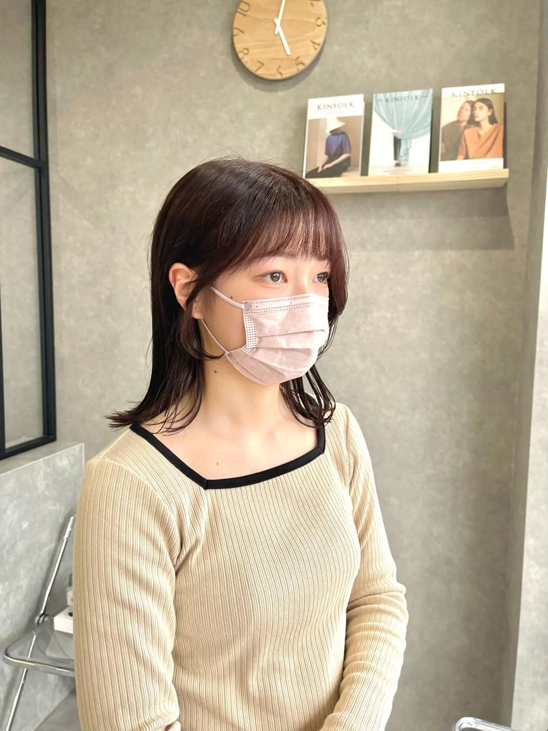 セミロング カラー カット ヘアカラー トリートメント 一ノ瀬 暁のヘアスタイル