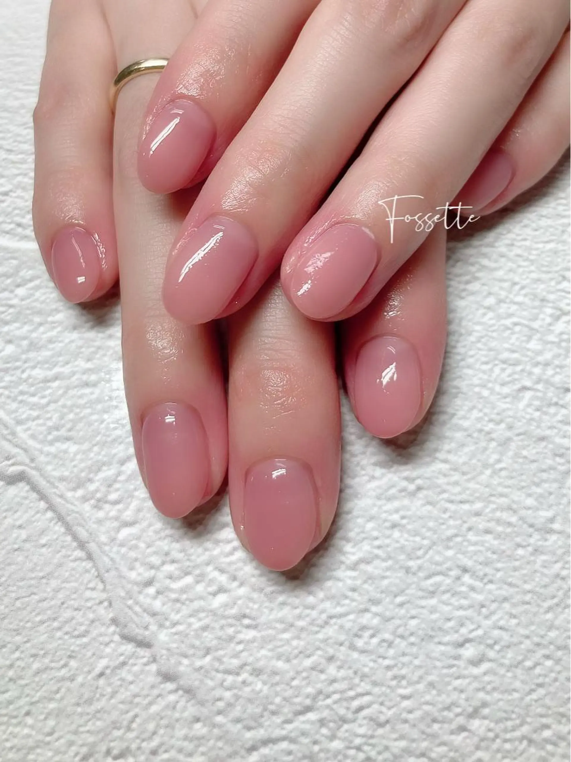 ネイル オフィスネイル ワンカラーネイル ピンク シンプルネイル nailsalon Fossetteのネイルデザイン