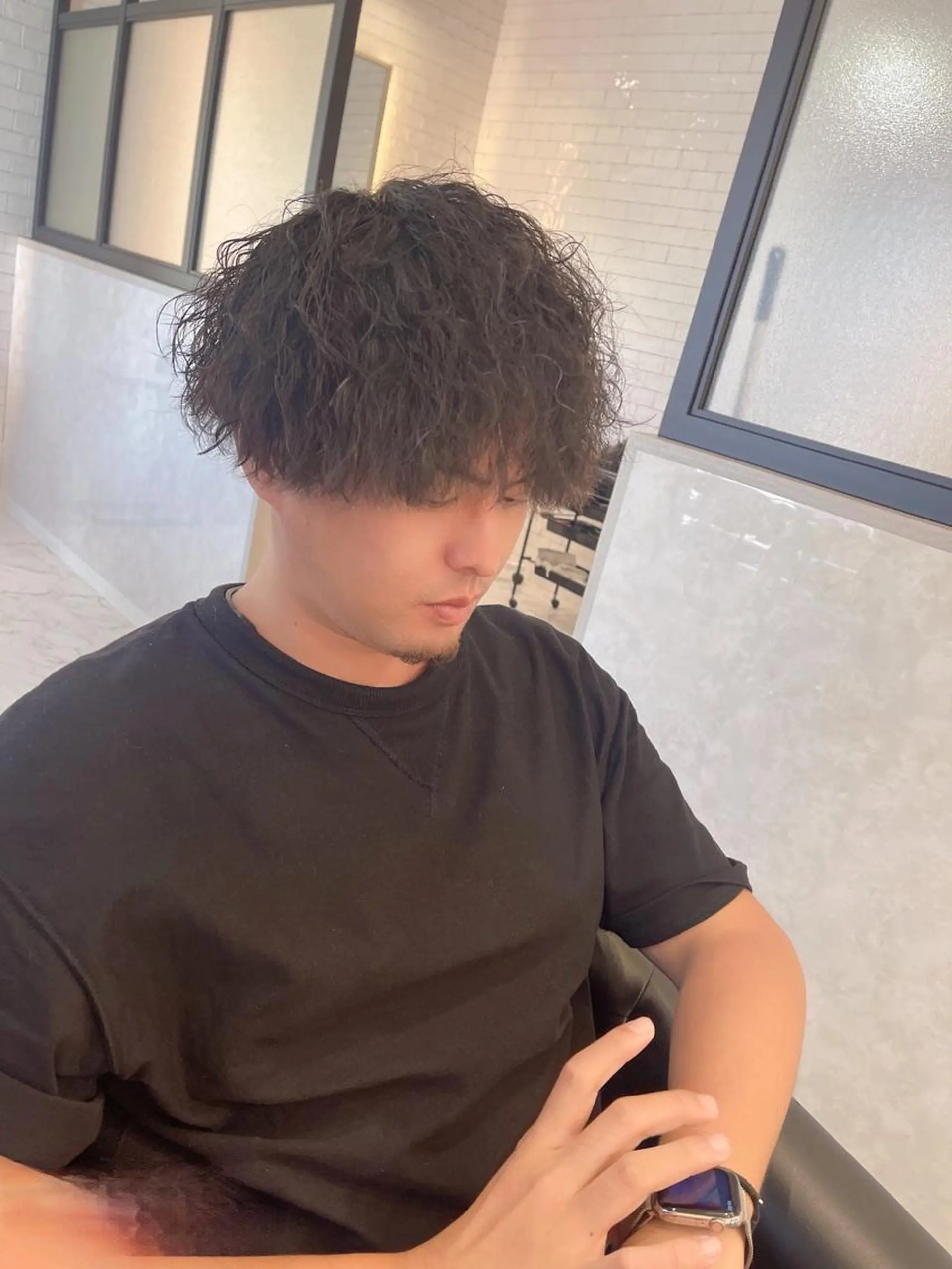 パーマ メンズ カット パーマ &chaLme   心斎橋所属・emi/髪質改善/ 韓国風/艶カラーのヘアスタイル