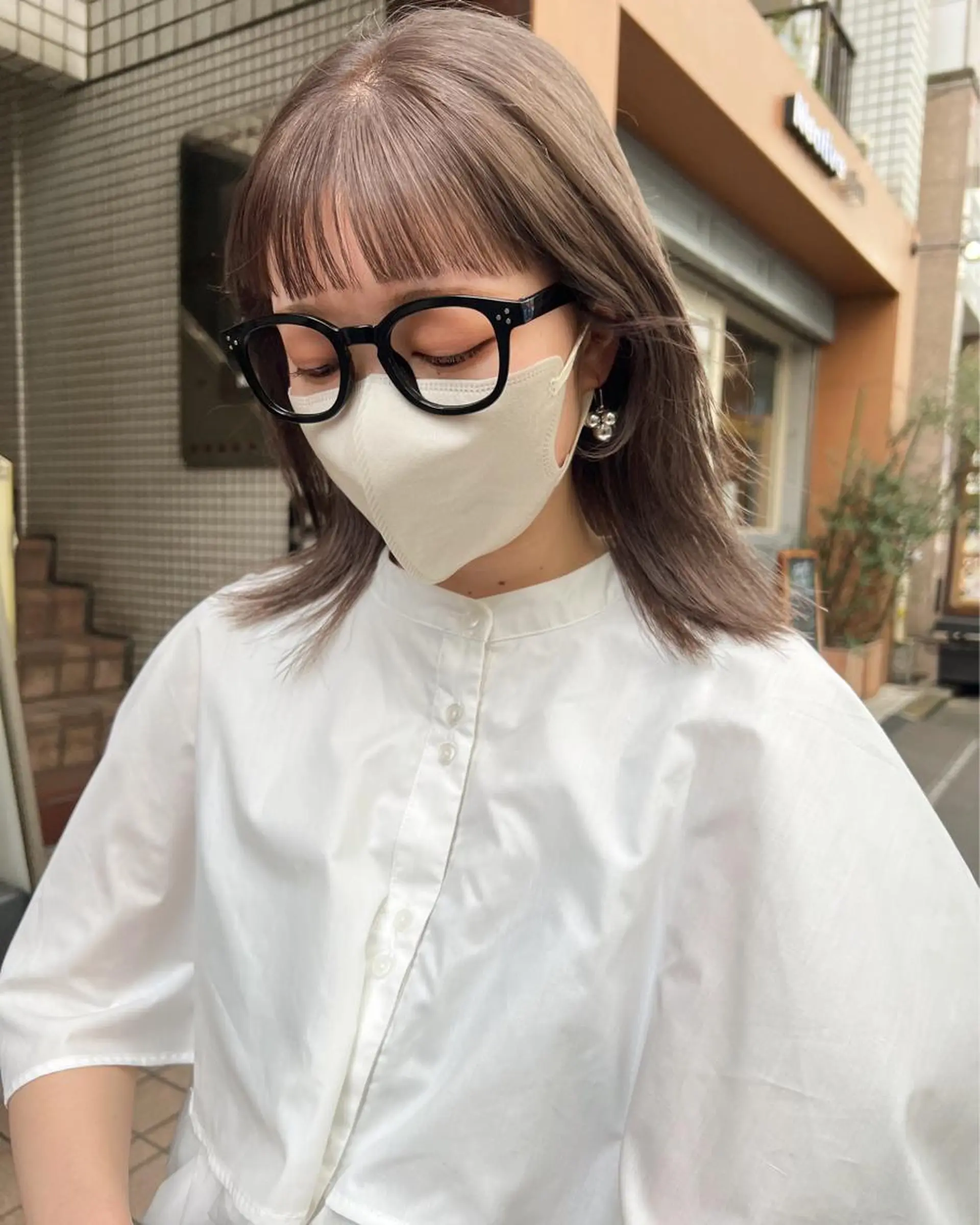 ミディアム カラー ヘアアレンジ ベージュカラー 🌿ショート🌿 パーマ🌿淳平のヘアスタイル