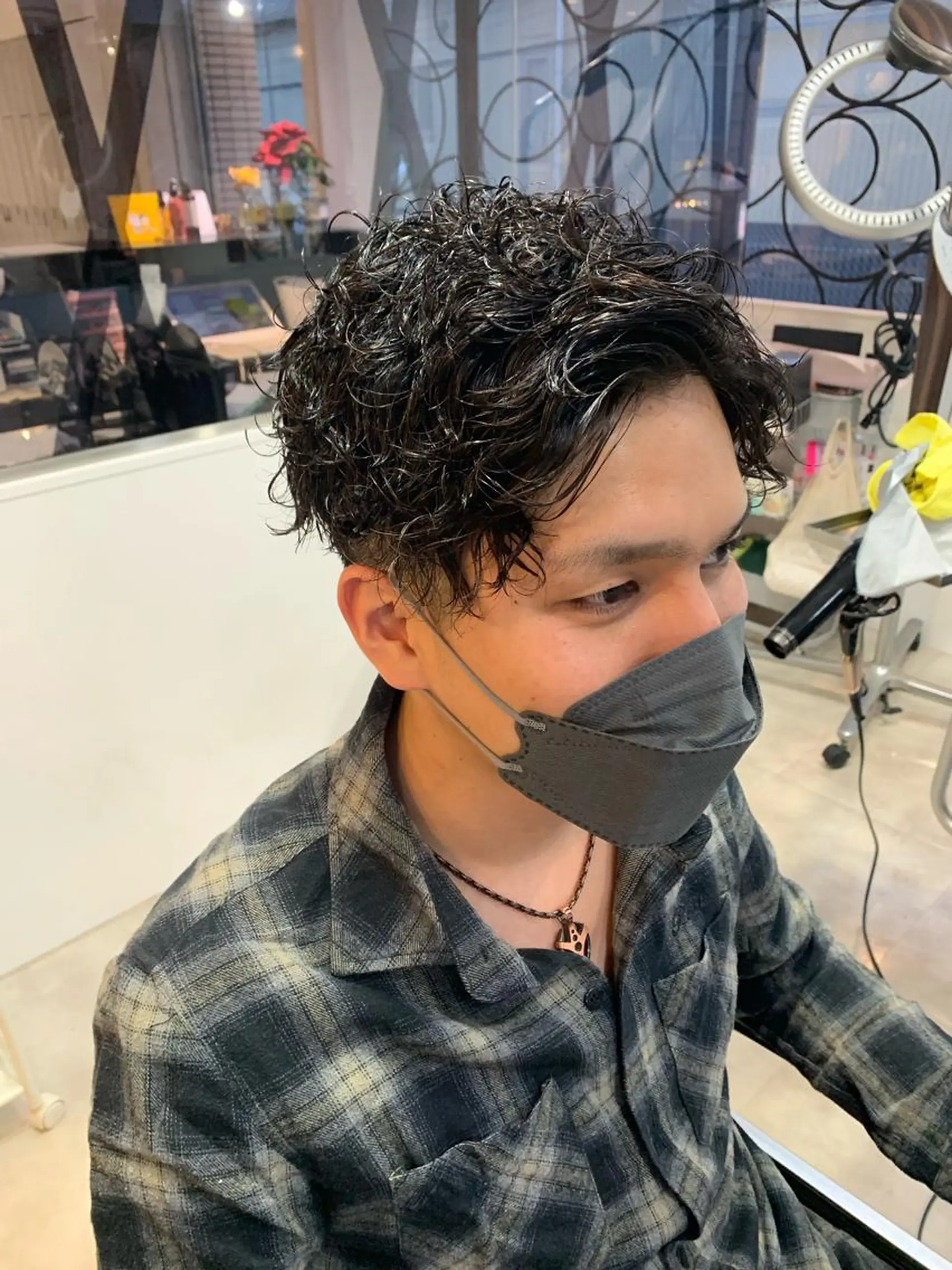 ショート メンズ メンズパーマ/難波/ 心斎橋　室園亮佑のヘアスタイル