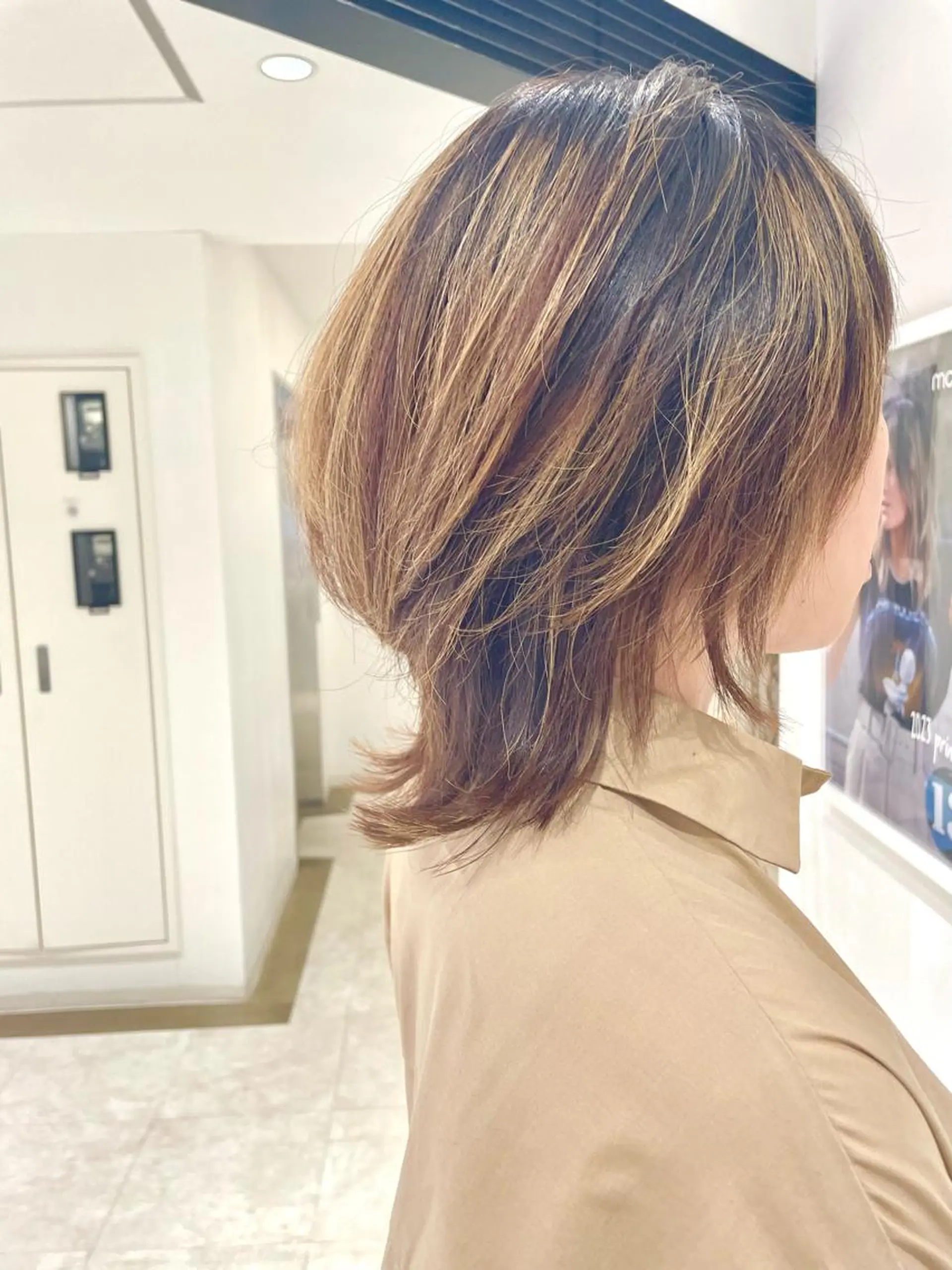 ミディアム ウルフカット 長町/酸性ストレート /曲がる縮毛矯正のヘアスタイル