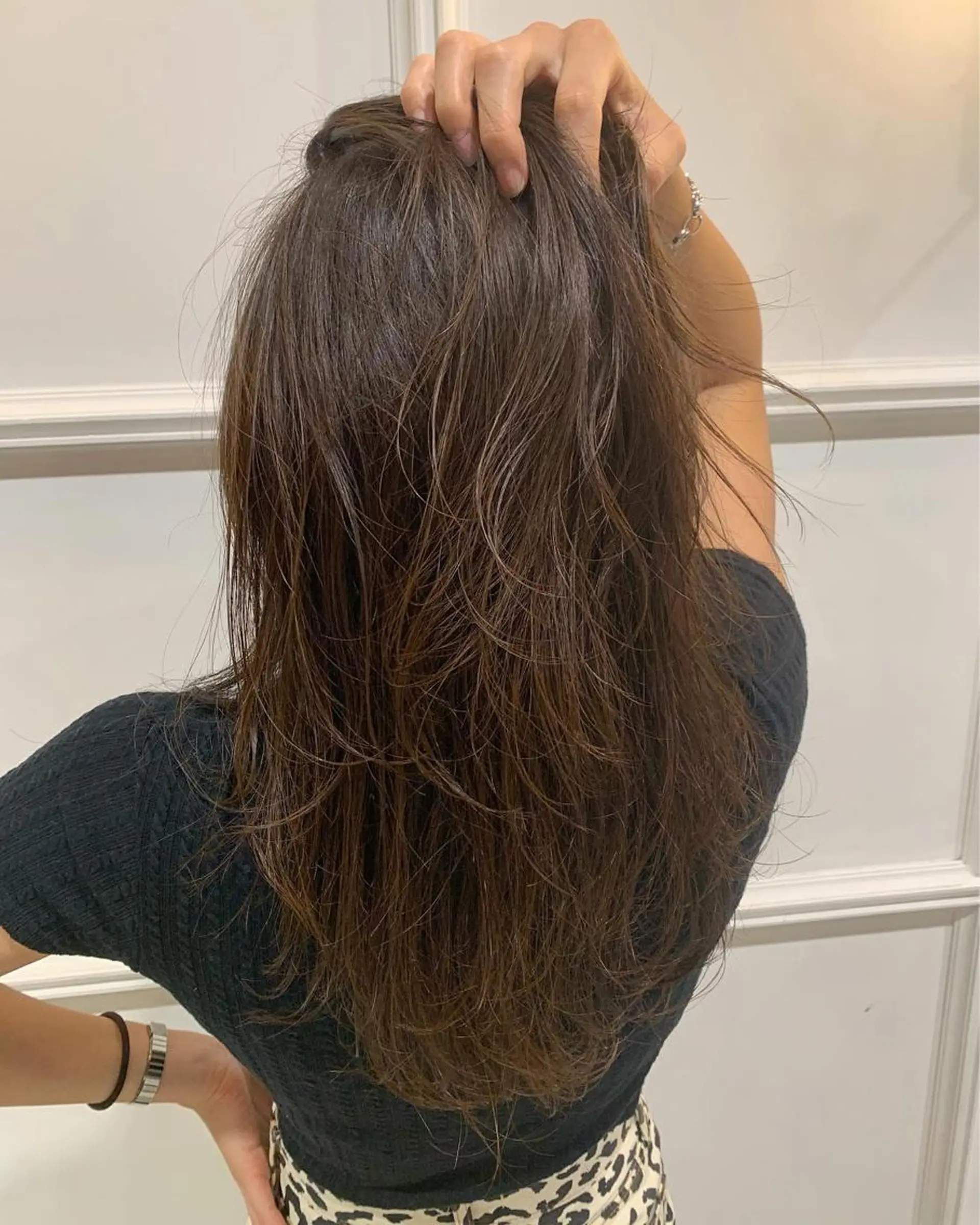 ロング カラー レイヤーカット 髪質改善カラー&TR 縮毛矯正/弱酸性矯正のヘアスタイル