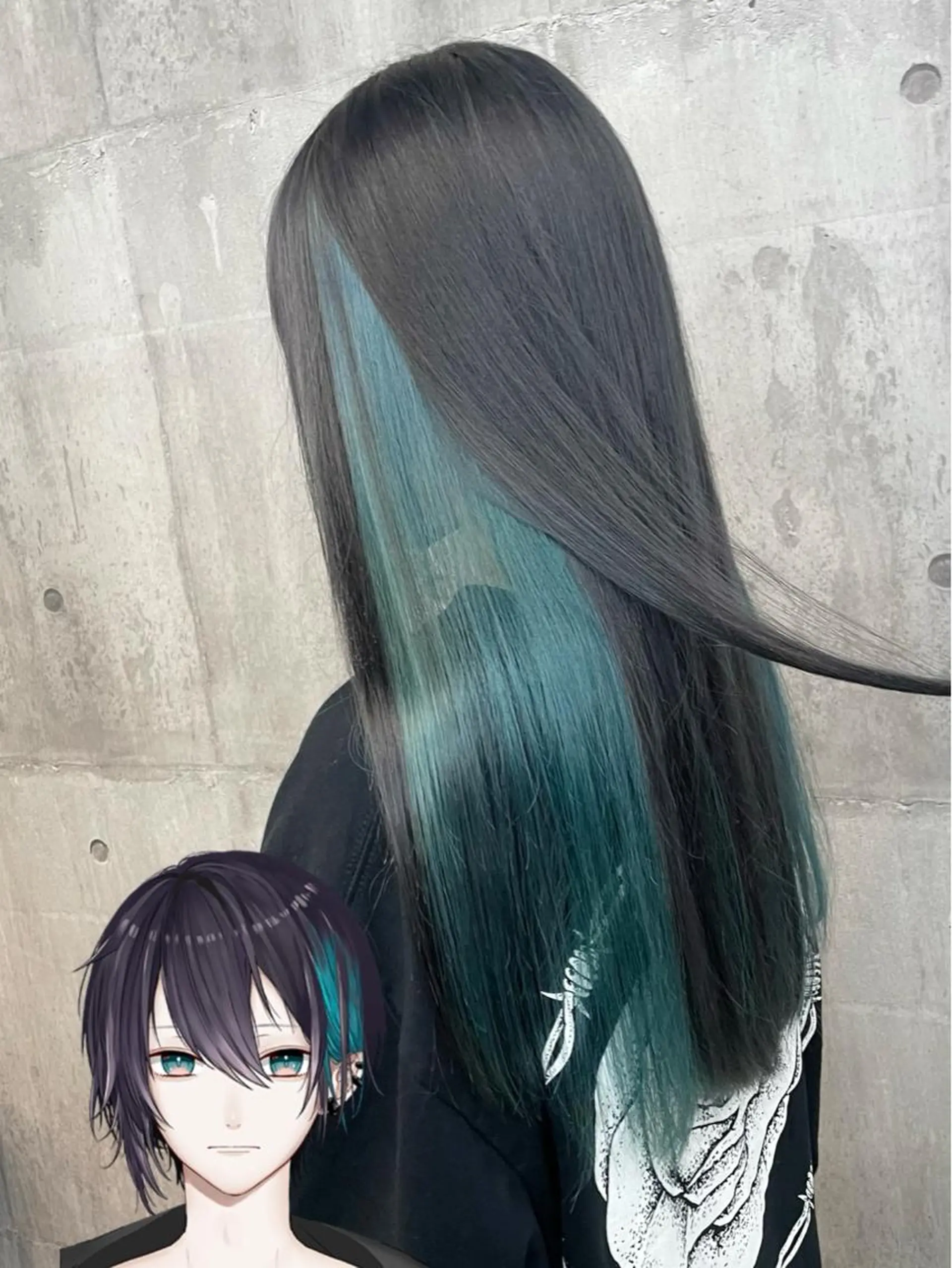 カラー エメラルドグリーン ルミナホワイト 店長 もえかのヘアスタイル