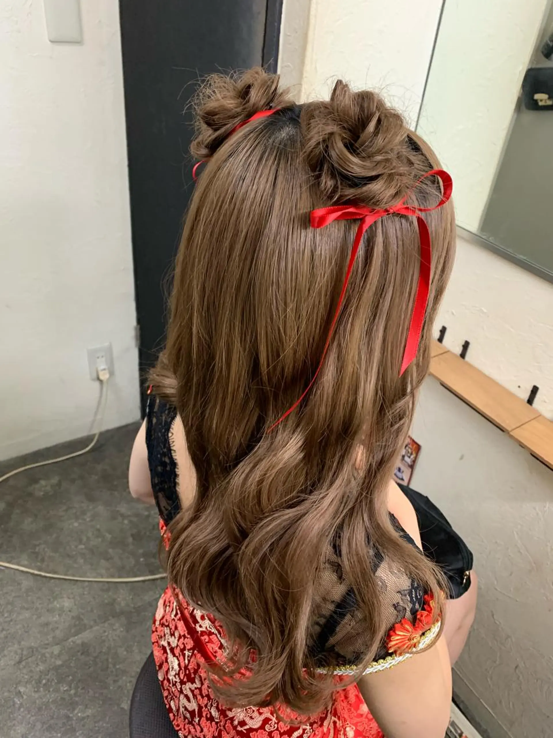 ヘアアレンジ ハーフアップ お団子ヘア ヘアセット RICO /ヘアセット・まつげのマツエク・マツパデザイン