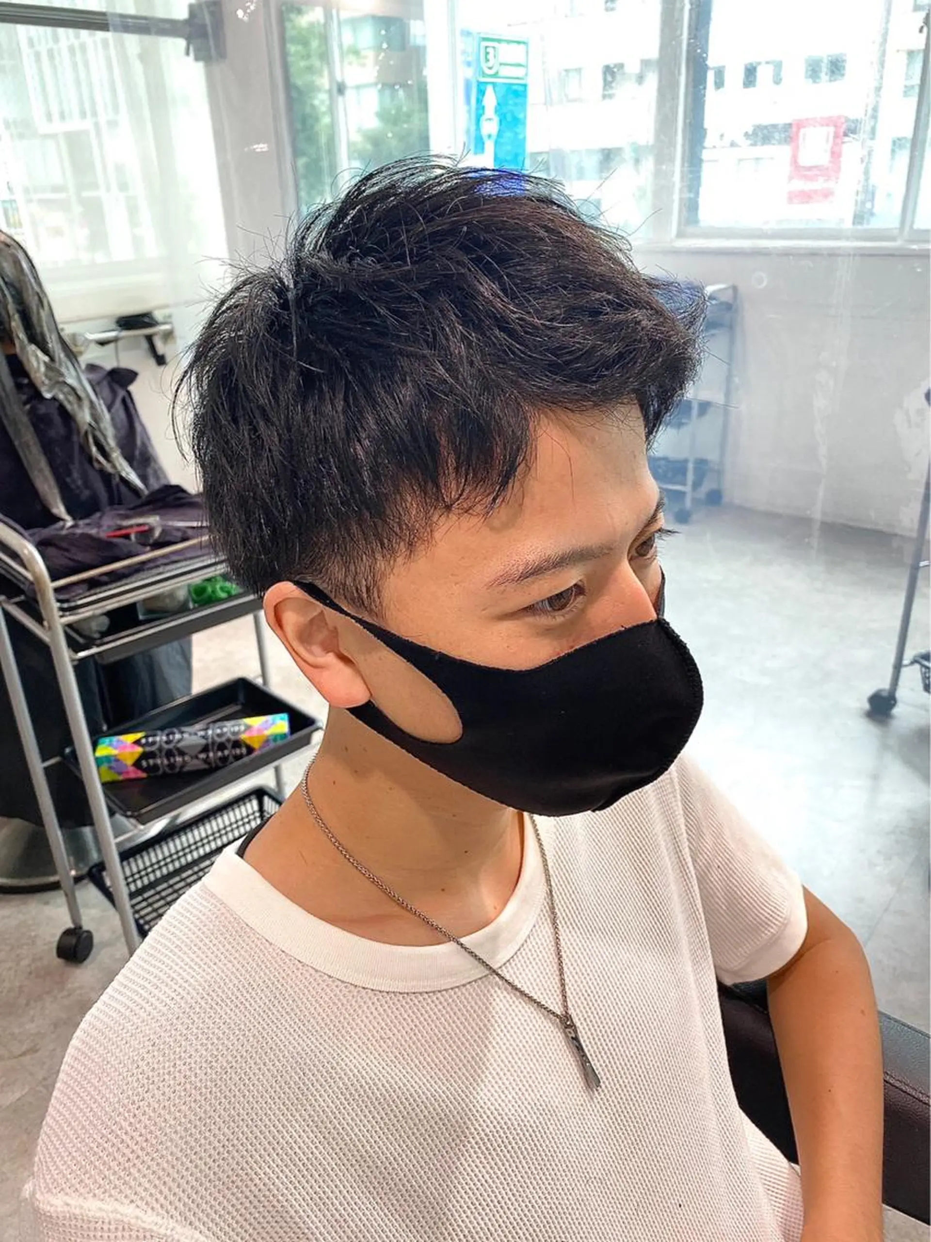 ミディアム カラー ヘアアレンジ ヘアカラー トリートメント ヘッドスパ ヘアセット ✨【公式】渋谷メンズ サロン BLUCK✨のヘアスタイル