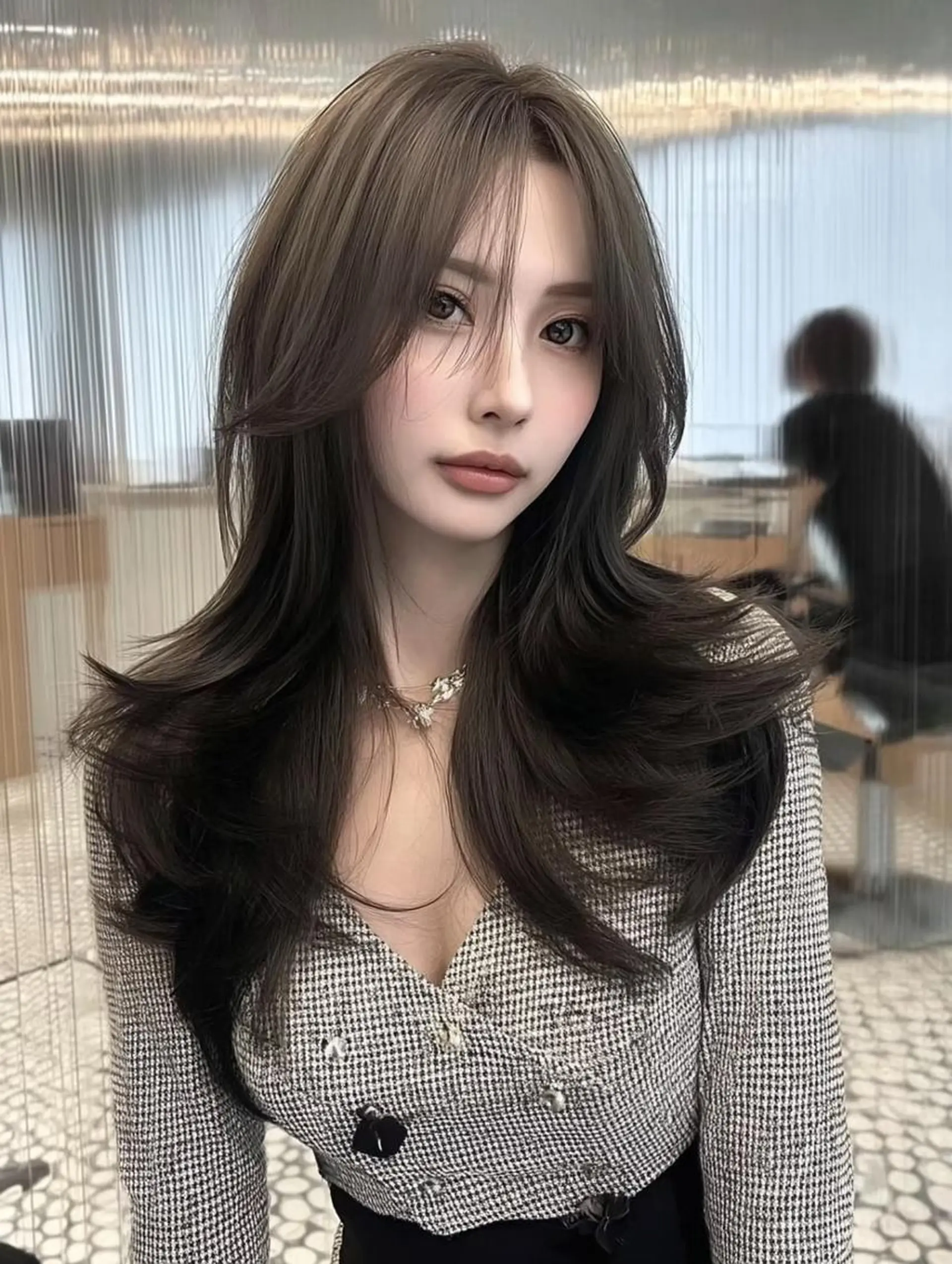 ロング カット ヘアカラー 酸性ストレート/ 髪質改善/イソヤトモのヘアスタイル