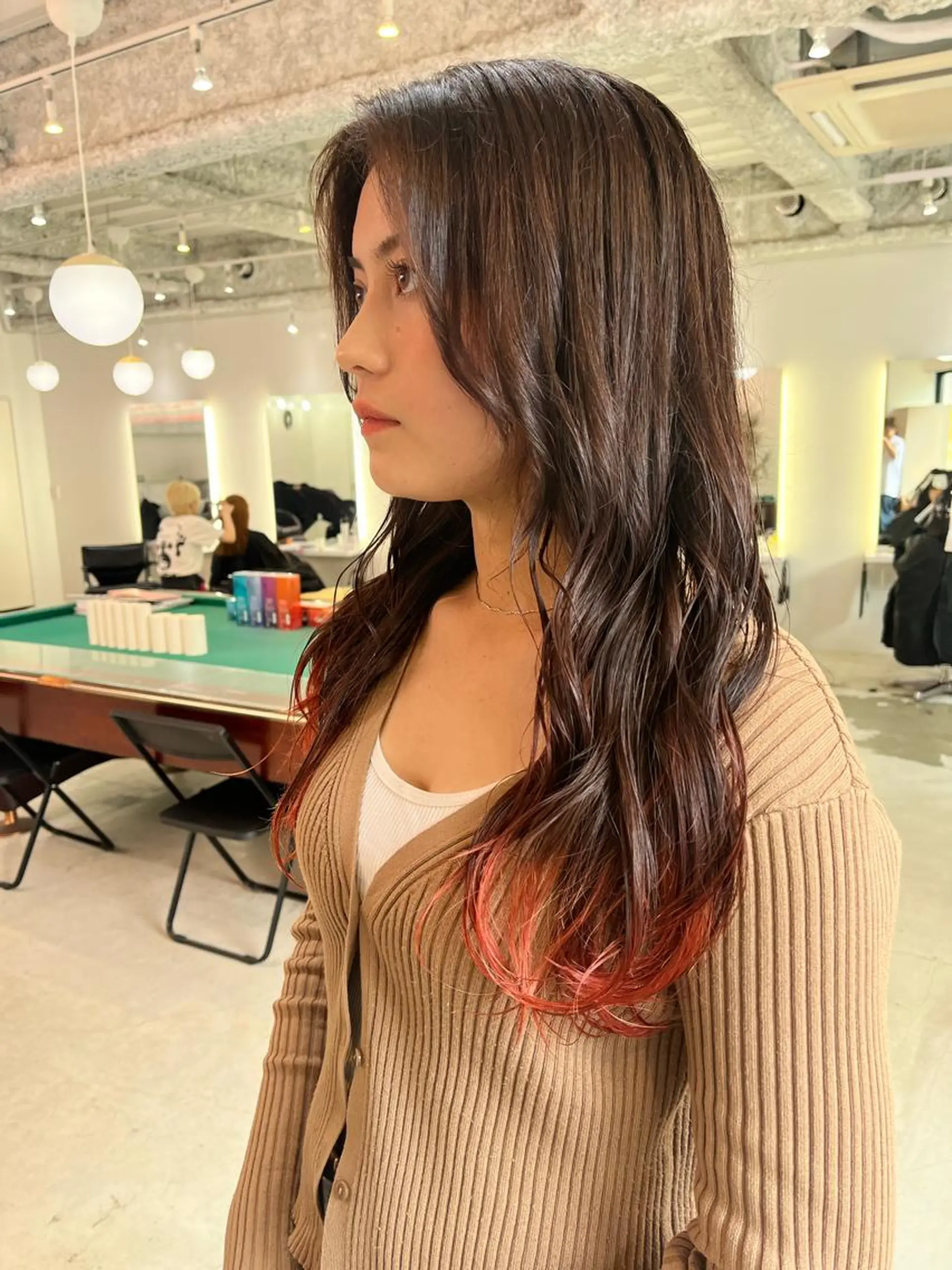 セミロング カラー カット ヘアカラー トリートメント ハイトーンを育てる ブリーチカラー/牧原のヘアスタイル