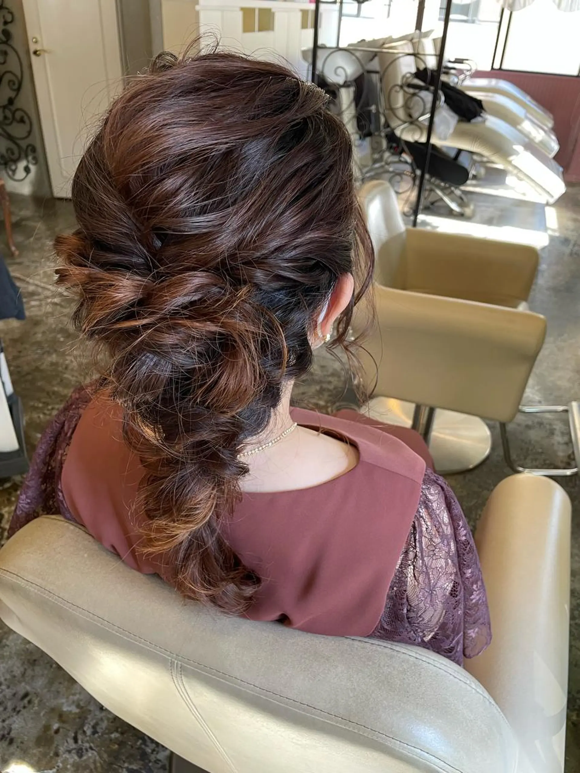 セミロング カラー パーマ ヘアアレンジ メンズ ヘアセット 表参道Lise おおいしおりのヘアスタイル