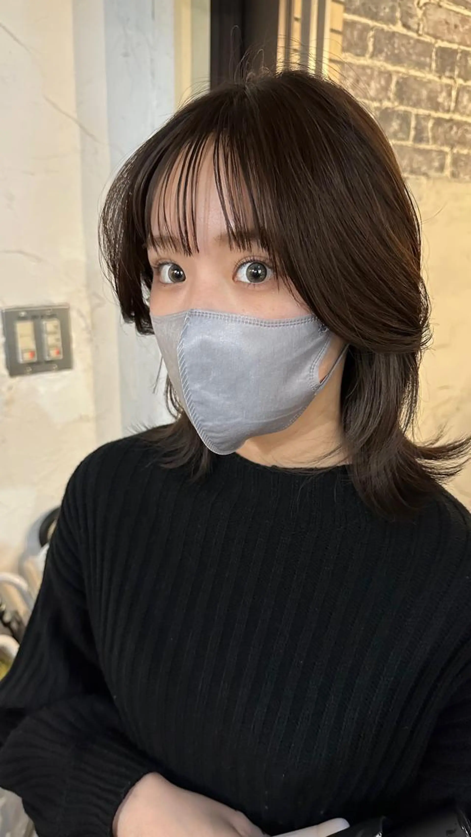 ミディアム カラー 切りっぱなしボブ ショートボブ ミディアムパーマ バレイヤージュ ベージュカラー カット ヘアカラー トリートメント フリーランス所属・韓国ヘア レイヤー くびれヘアMATSUのヘアスタイル