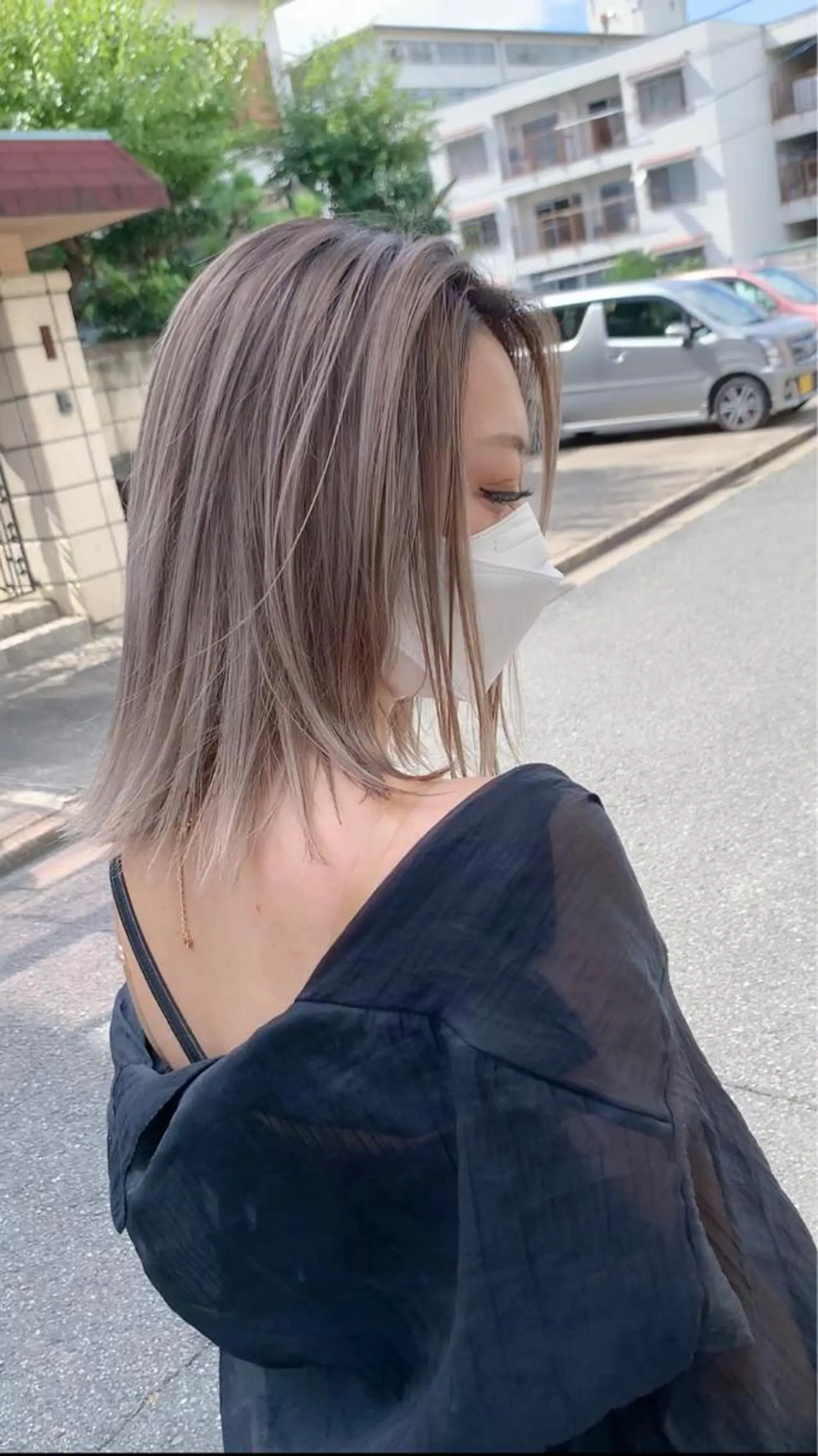 ミディアム レイヤーカット ブリーチ.バレイヤー ジュ.REAL心斎橋のヘアスタイル